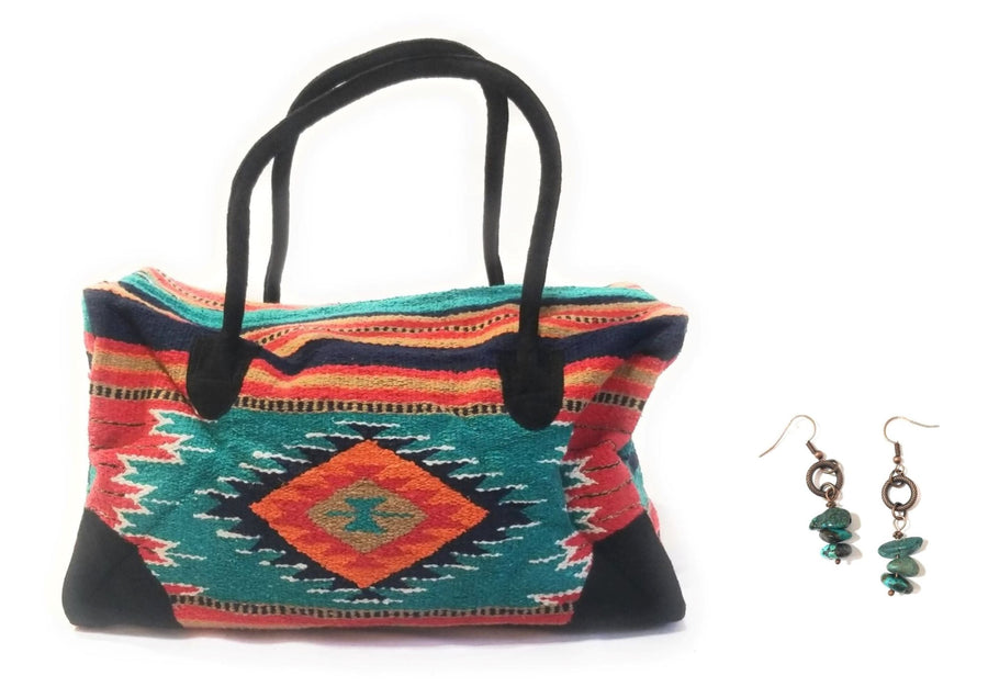 Bundle Deal-Franco Southwestern Weekender Bag + Copper Natural Turquoise Stack Earrings Bundle - Ranch Junkie Mercantile LLC