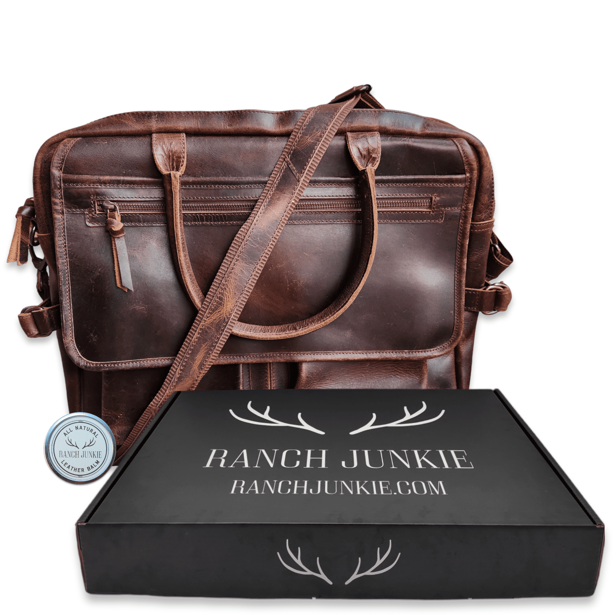 Denali Navigator Vintage Leather Large Messenger Bag Computer Bag - Ranch Junkie Mercantile LLC