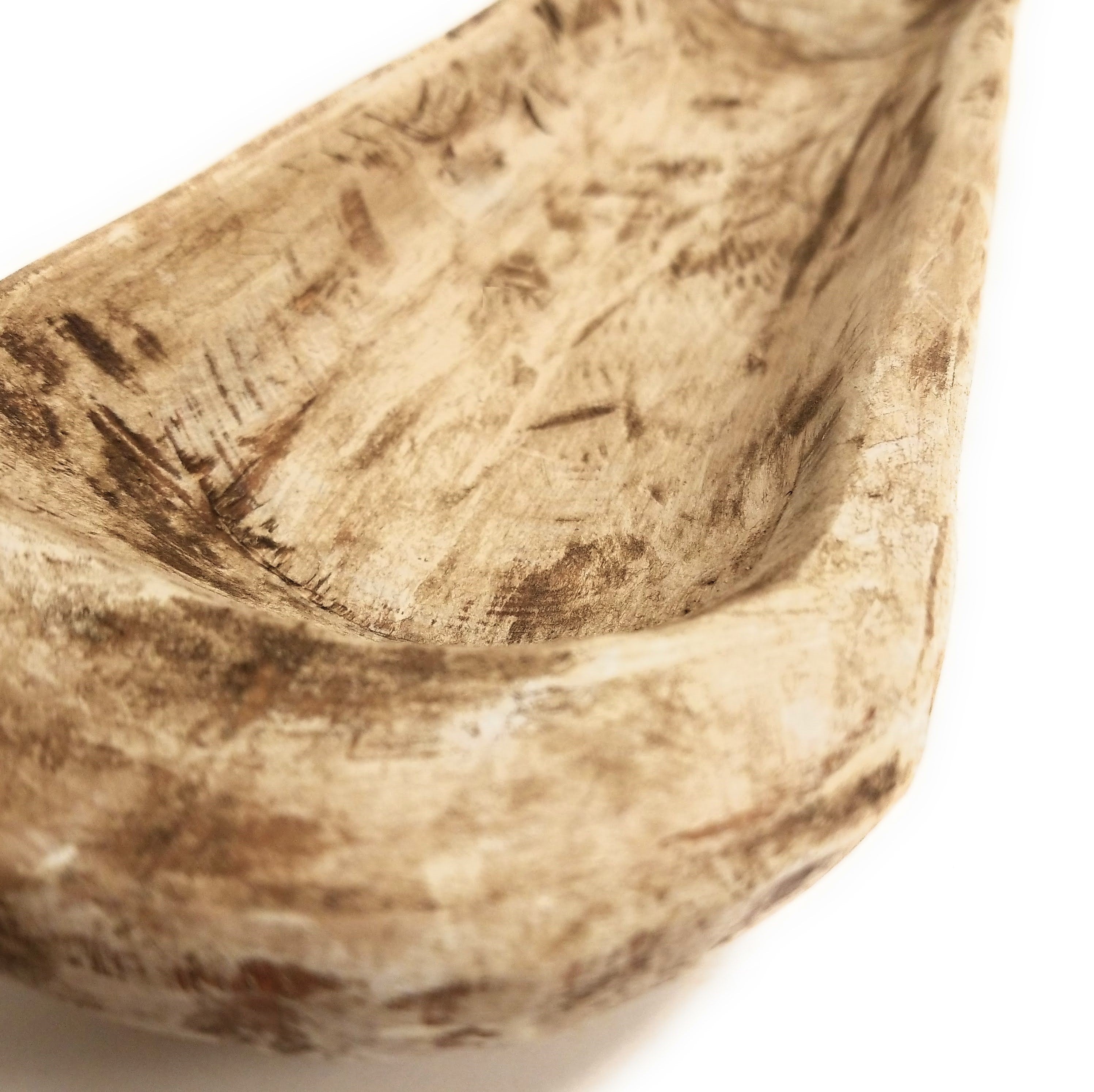 18"-21.5" Long Primitive Rustic White Baguette Primitive Dough Bowl- The Primitive New Dawn - Ranch Junkie Mercantile LLC
