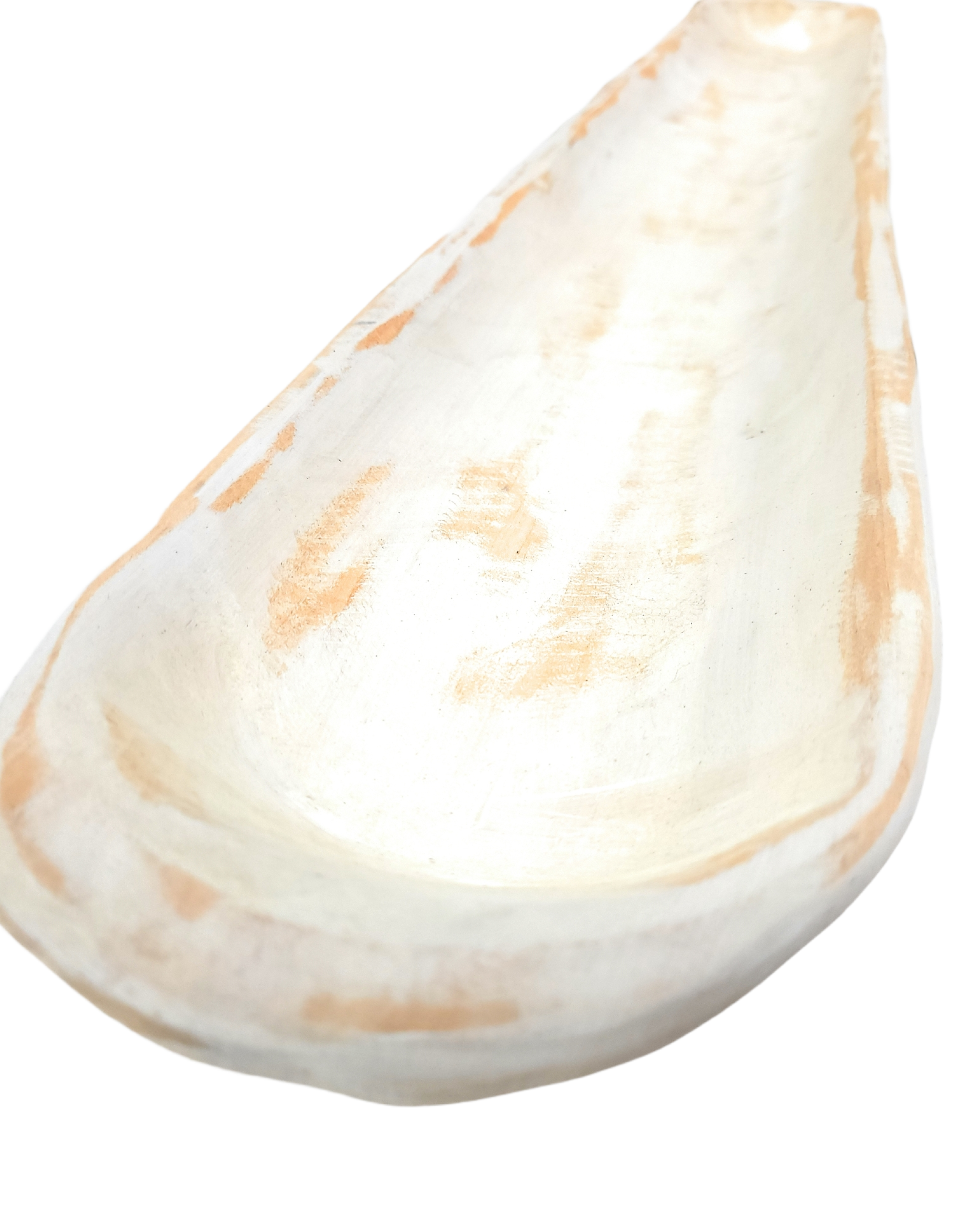 38"- 40" The Rio Grande Rustic White Extra  Long Skinny Wood Baguette Dough Bowl Rustic White Long Wood Decorative Bowl - Ranch Junkie Mercantile LLC