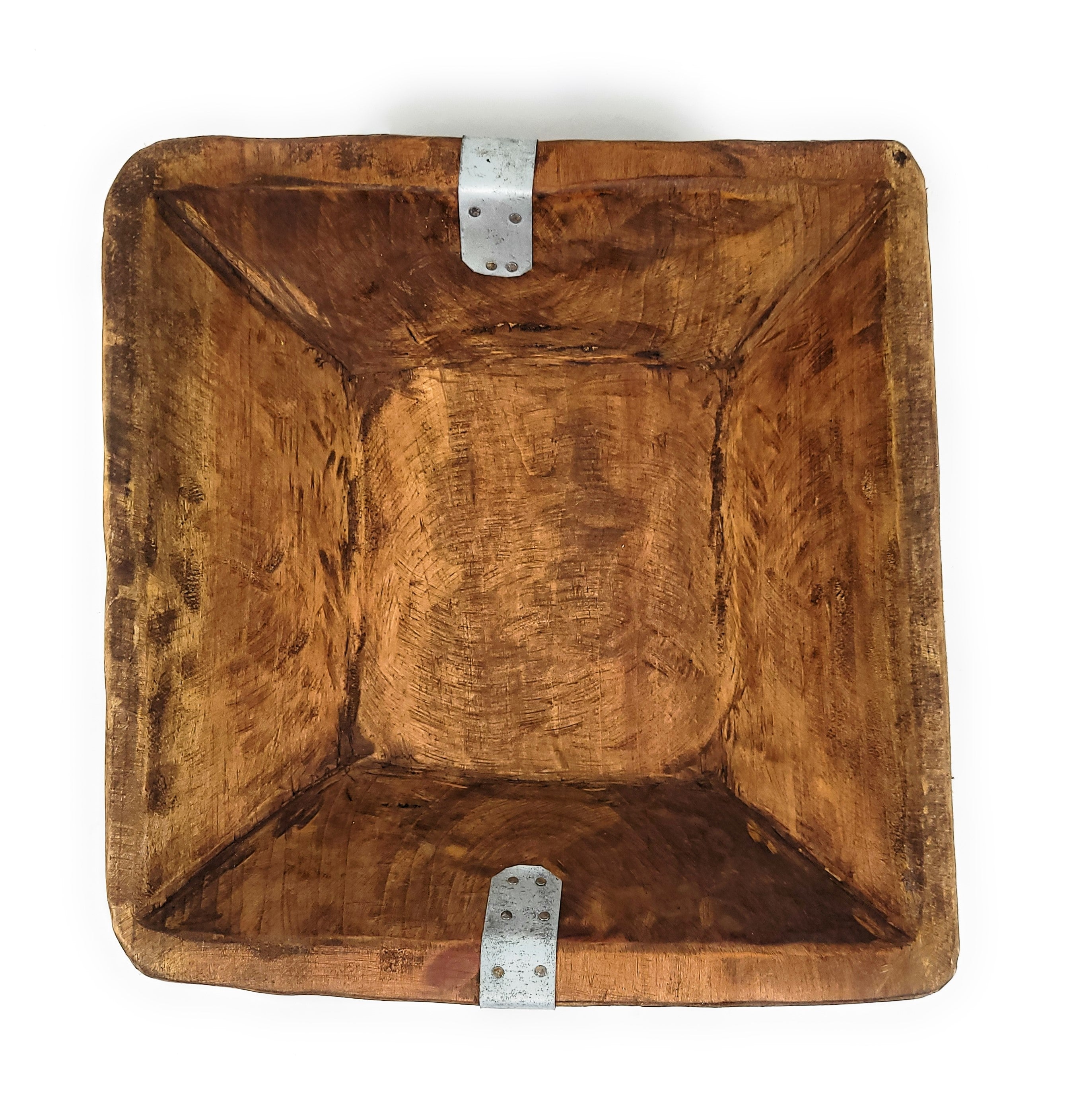 11"-13" Industrial Square Wooden Bowl Wood Dough Bowl- The Southern Woods - Ranch Junkie Mercantile LLC