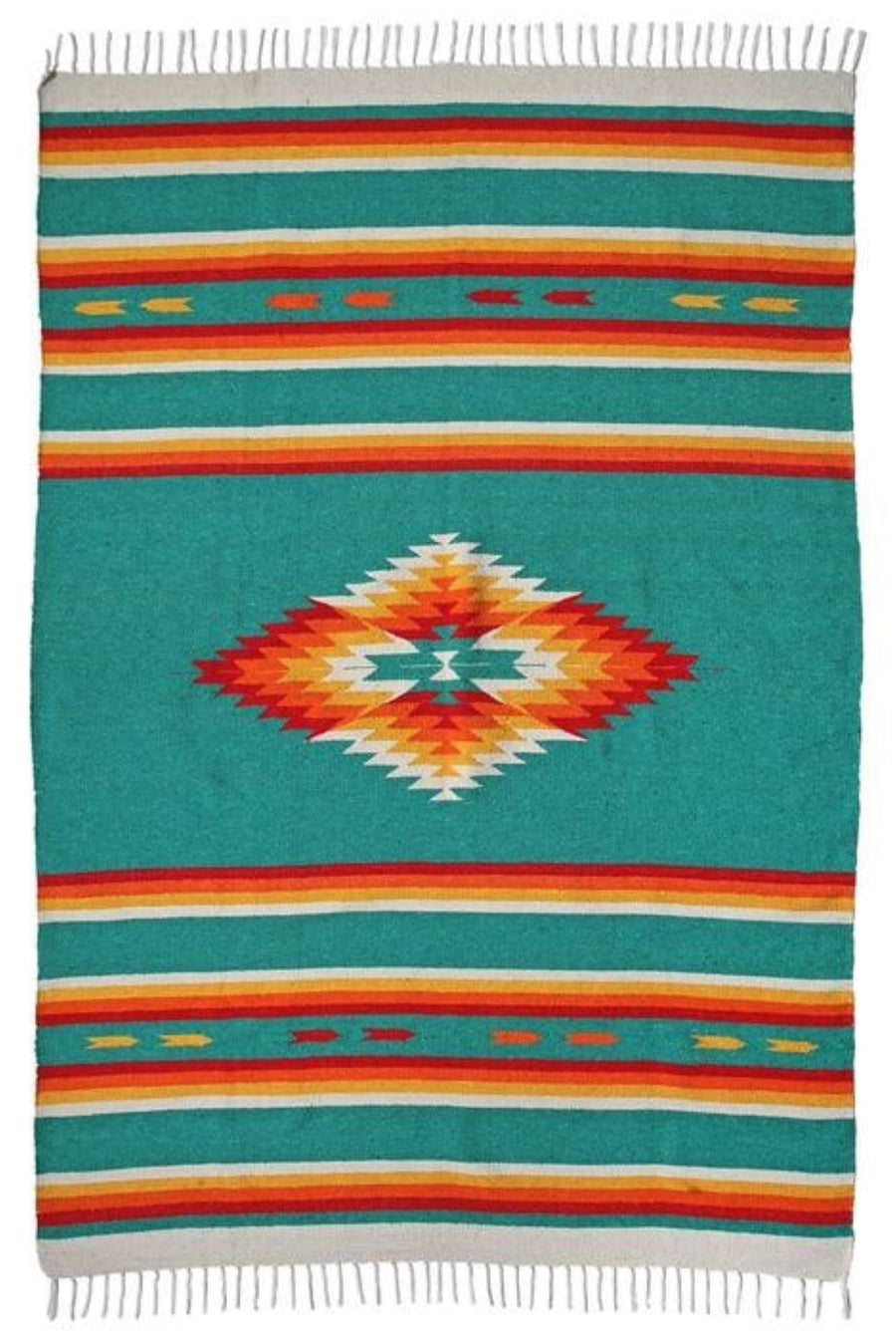 Bundle Deal - 18"-21.5" Farmhouse Brown New Dawn Dough Bowl + San Jose Southwestern Blanket Bundle - Ranch Junkie Mercantile LLC
