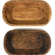 Bundle Deal- Weston 19"-22" Long Decorative Wood Dough Bowl + 9"-10" Long Mini Dough Bowl - Two Colors Available - Ranch Junkie Mercantile LLC