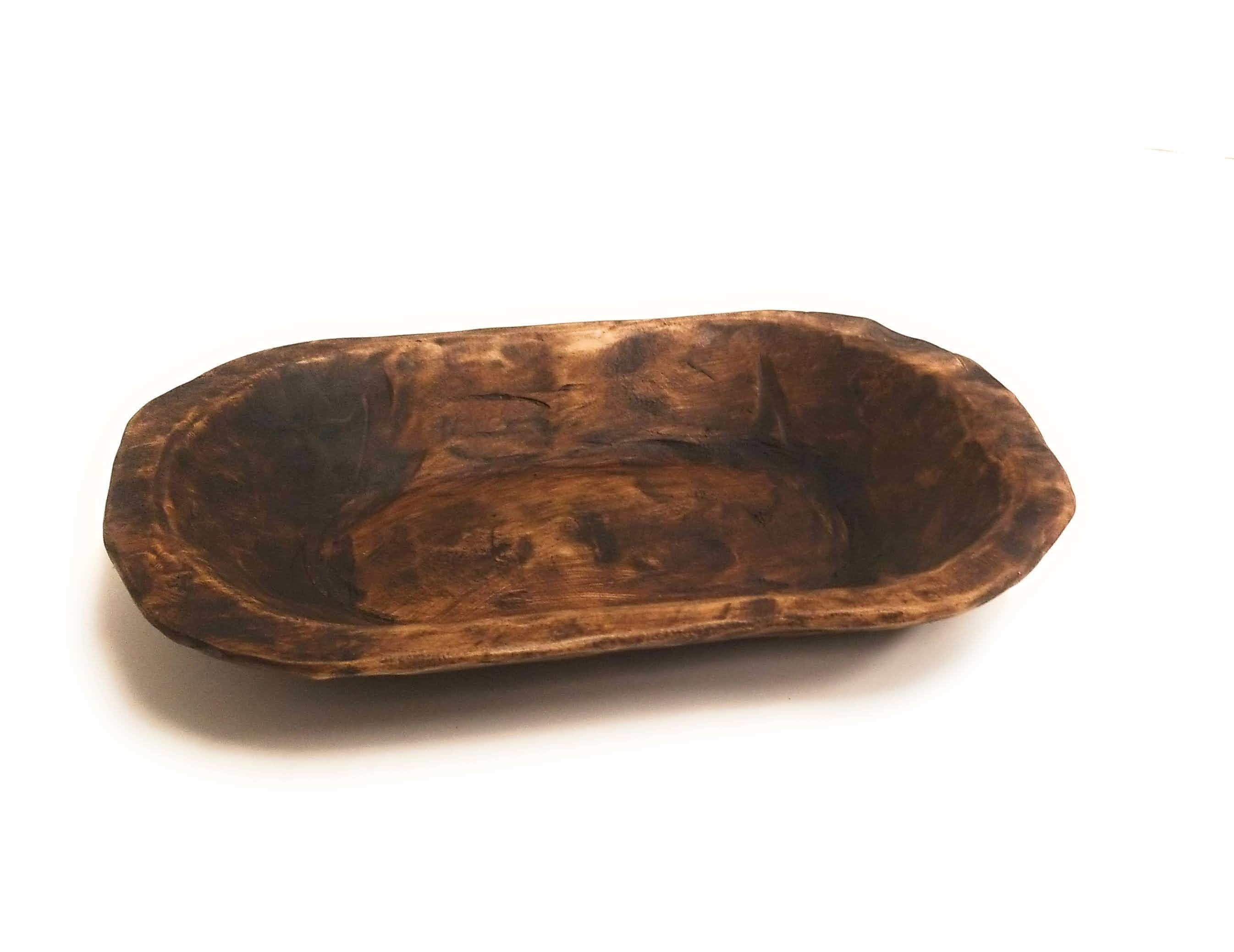 13"-15" Medium Farmhouse Brown Weston Dough Bowl Wood Bowl - Two Colors - Ranch Junkie Mercantile LLC