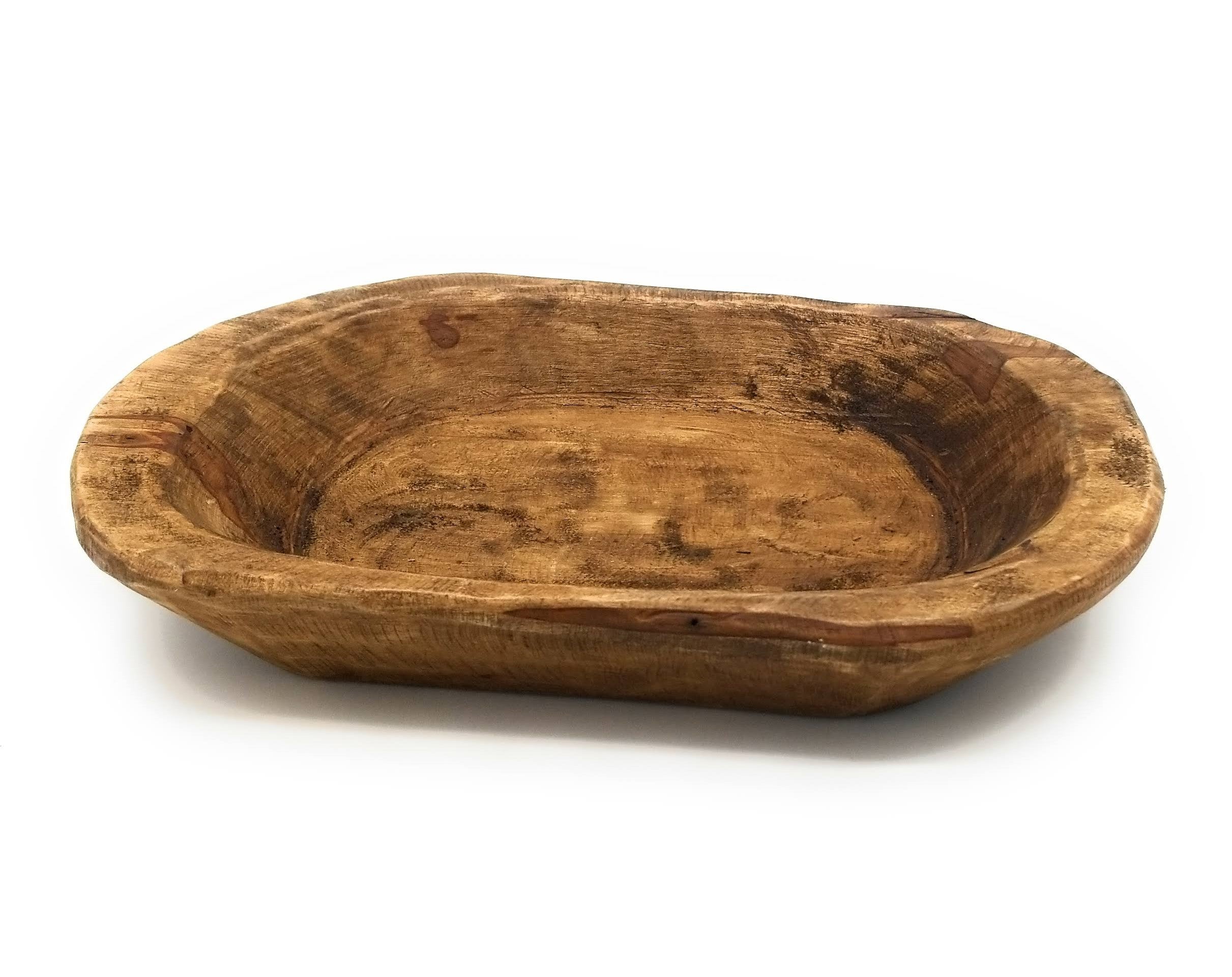 13"-15" Medium Farmhouse Brown Weston Dough Bowl Wood Bowl - Two Colors - Ranch Junkie Mercantile LLC