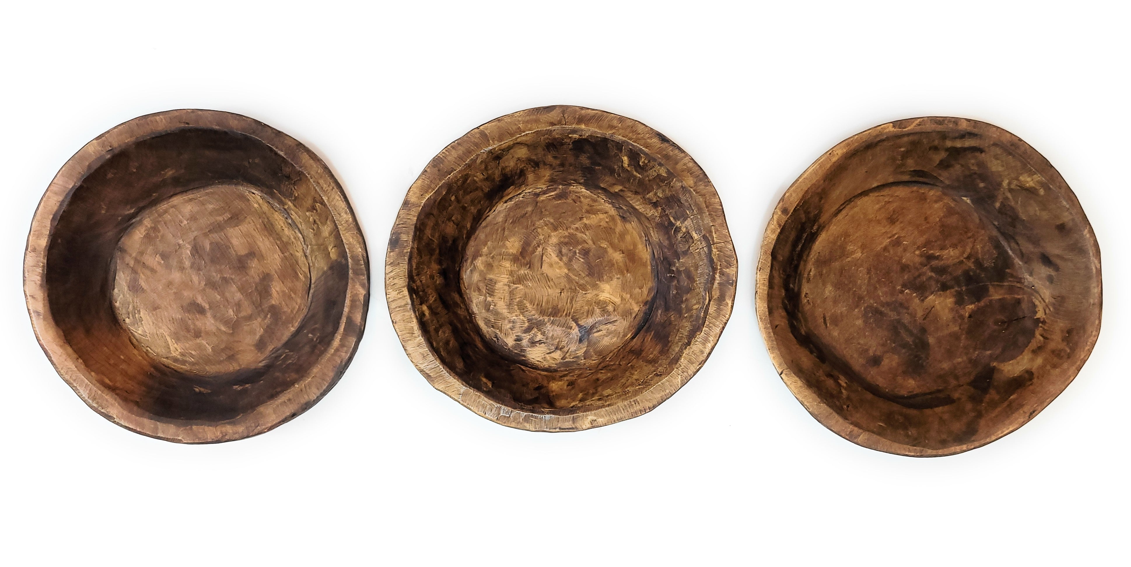 Round Wooden Bowl Dough Bowl Decor- The Ponderosa Farmhouse Brown Bowl - Ranch Junkie Mercantile LLC