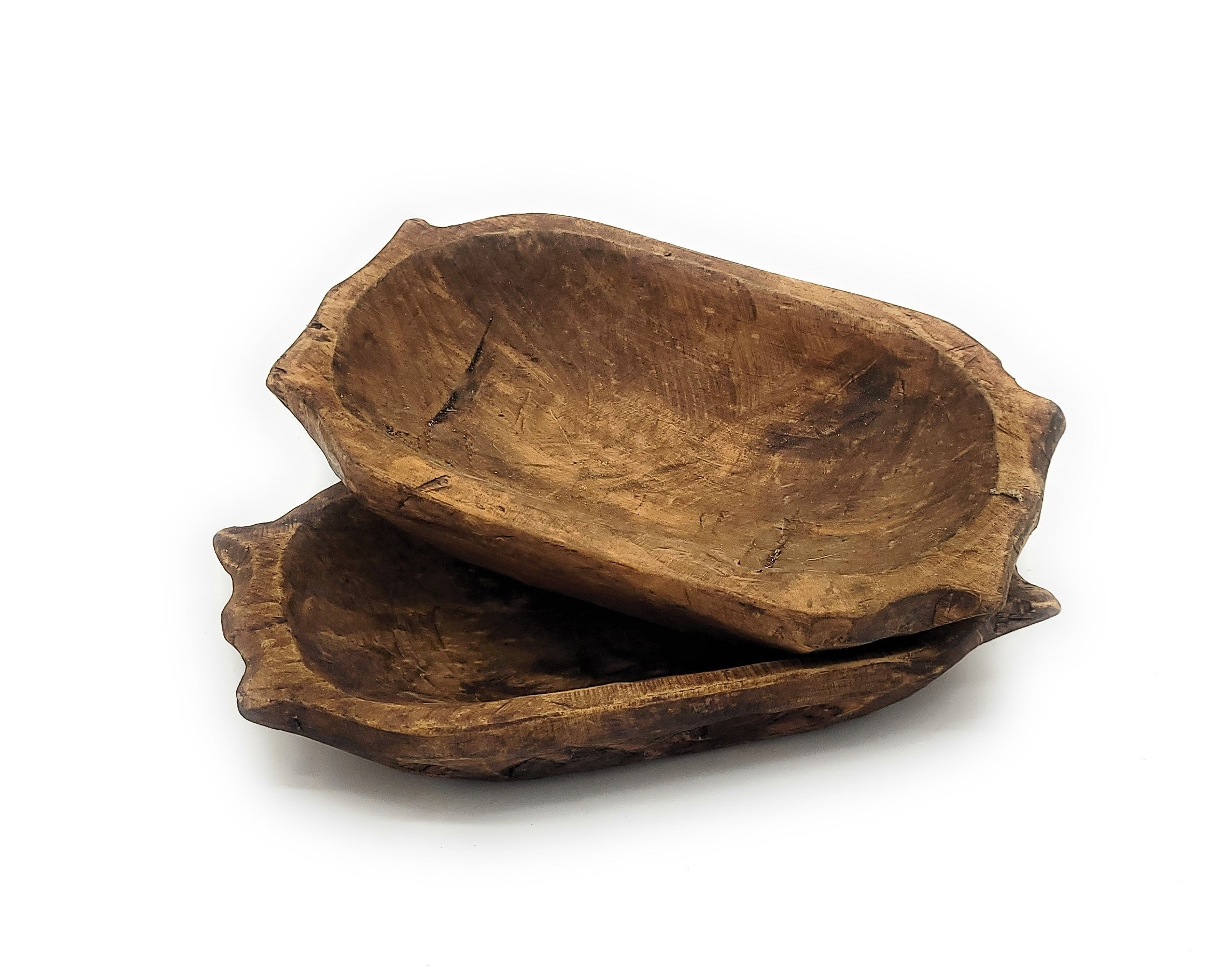 9"-10" Long Itty Bitty Rustic Dough Bowl With Handles- The Mini Big Horn - Ranch Junkie Mercantile LLC