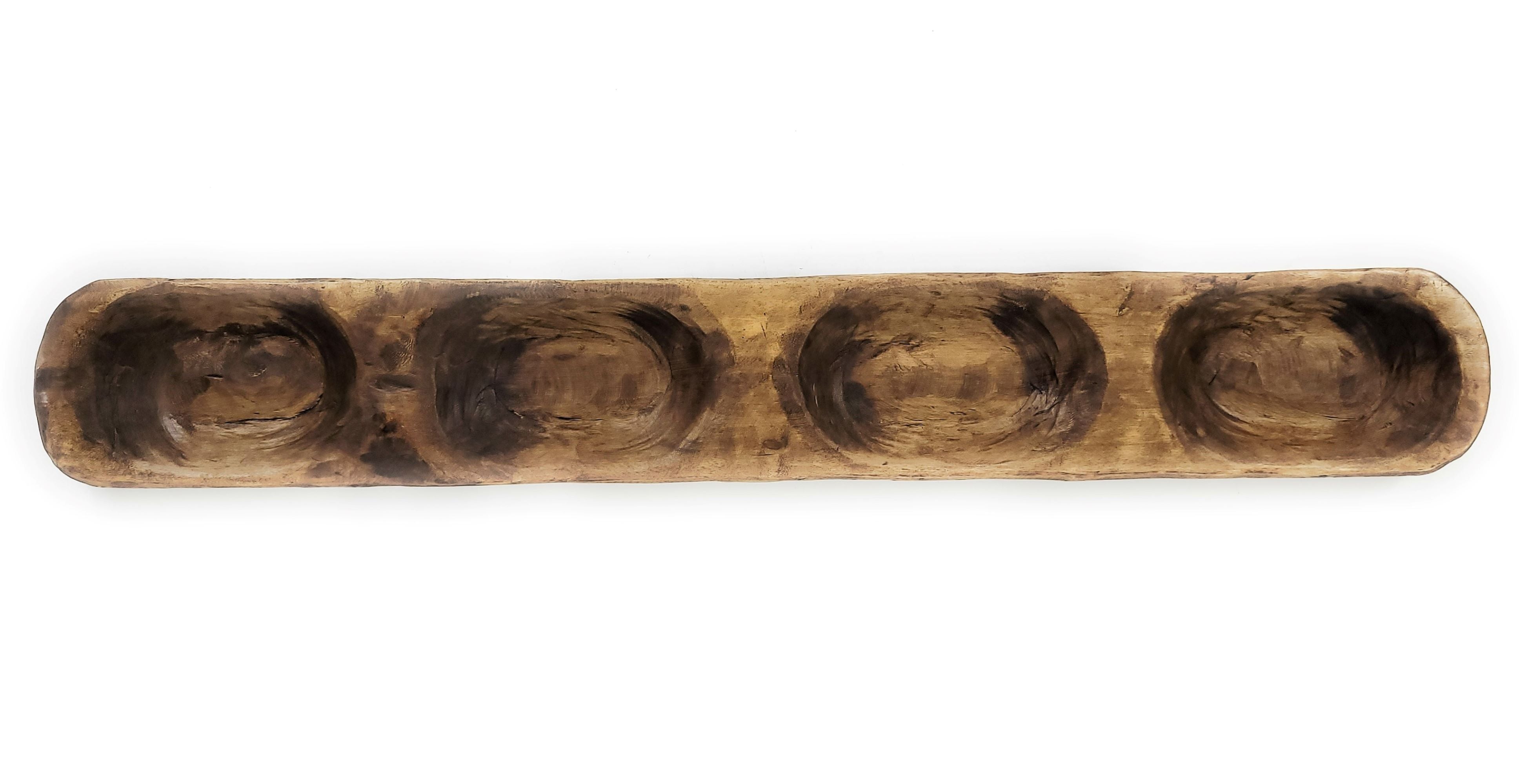 Unique Rounded Edge Extra Long Crimson Wood Dough Bowl_Long Wood Decorative Bowl_The Crimson Rounded Edge Bowl - Ranch Junkie Mercantile LLC