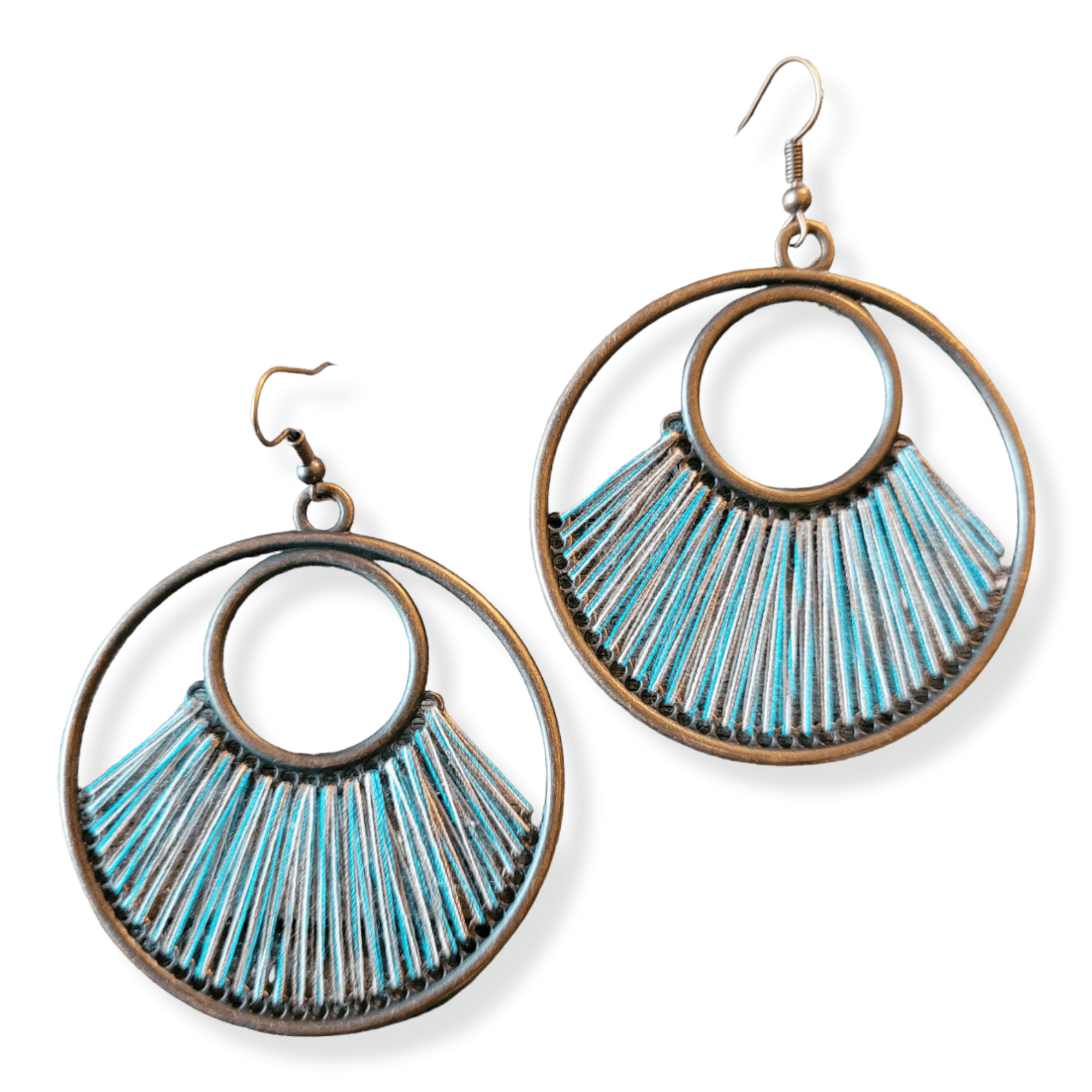 Fan Woven Hoop Earrings - Ranch Junkie Mercantile LLC