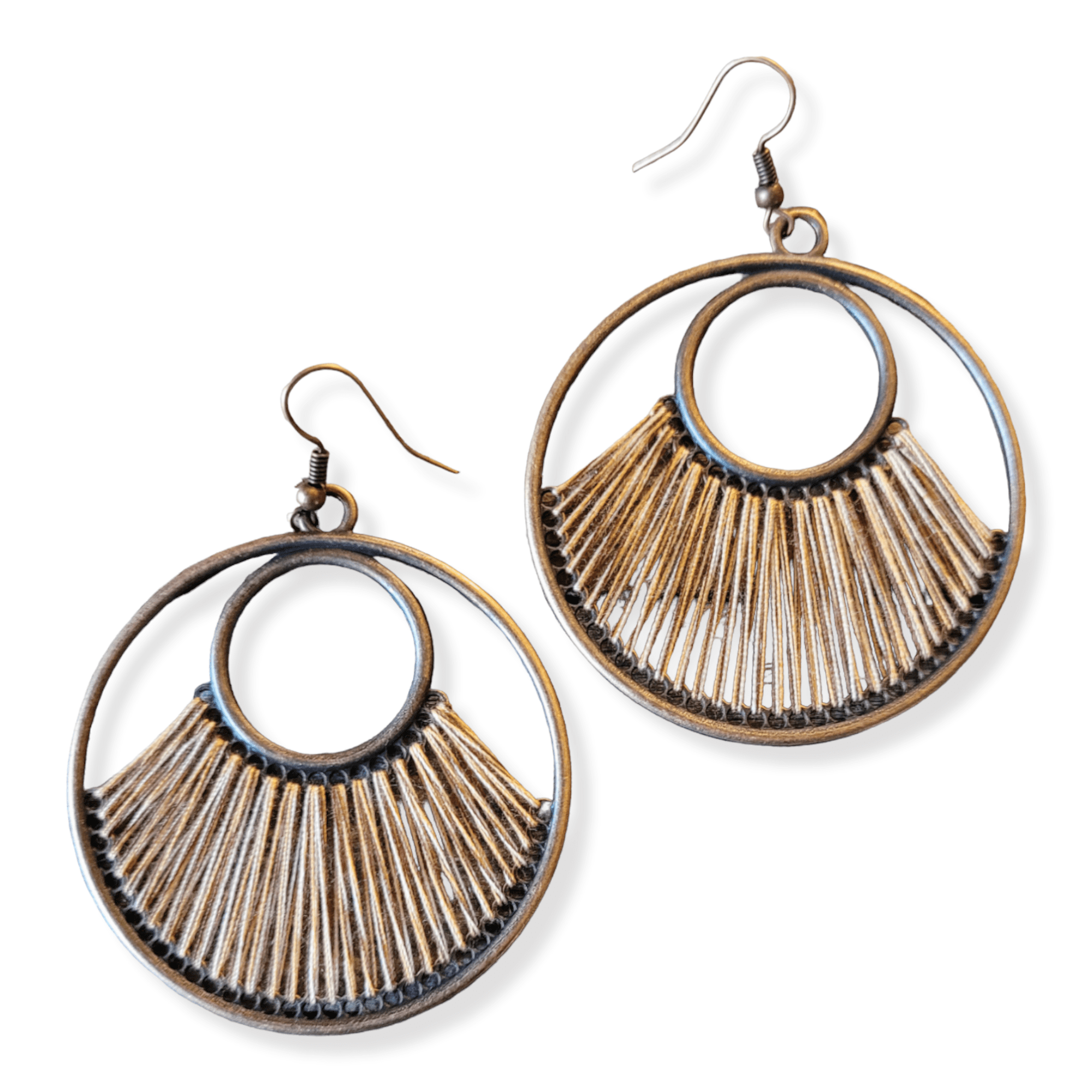 Fan Woven Hoop Earrings - Ranch Junkie Mercantile LLC