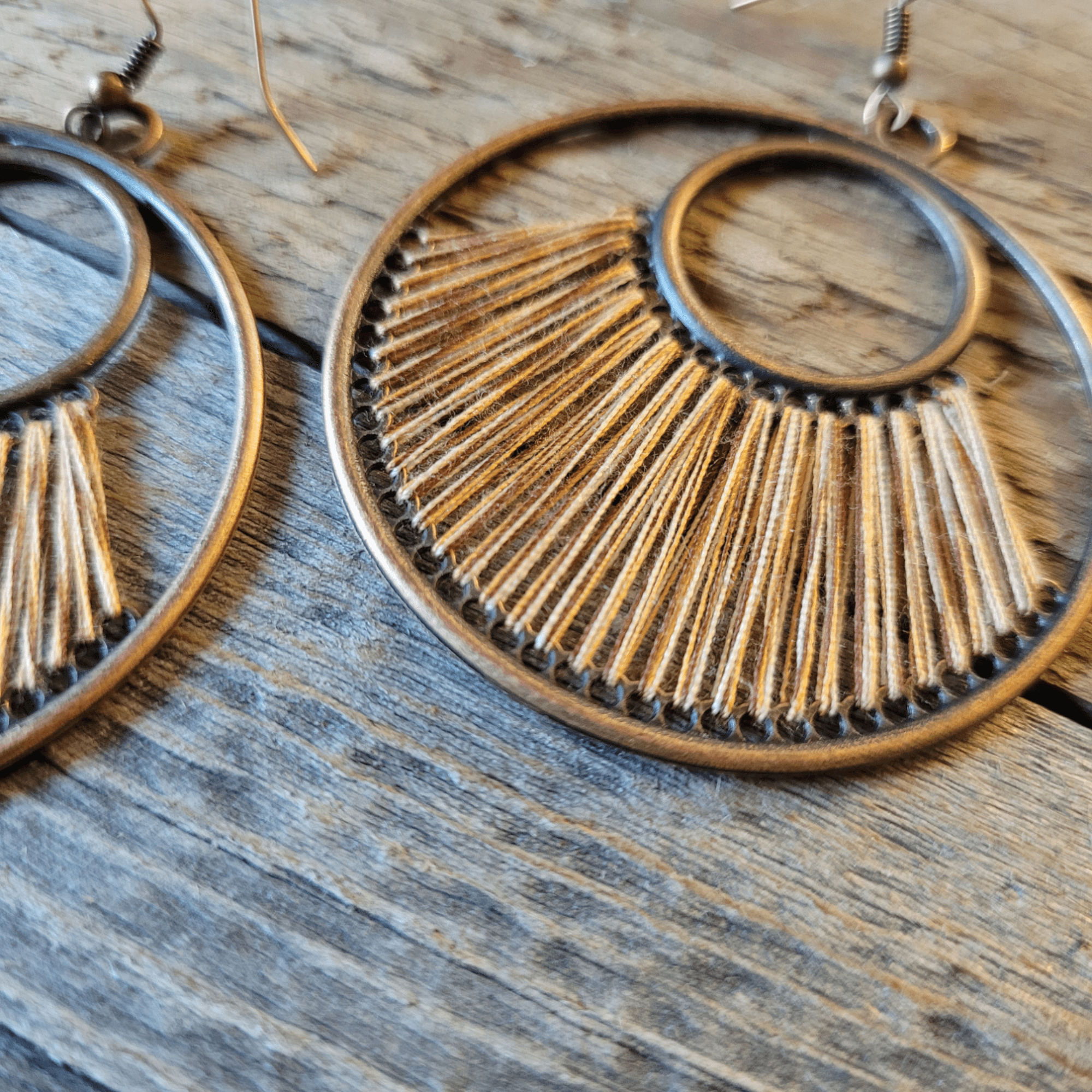 Fan Woven Hoop Earrings - Ranch Junkie Mercantile LLC