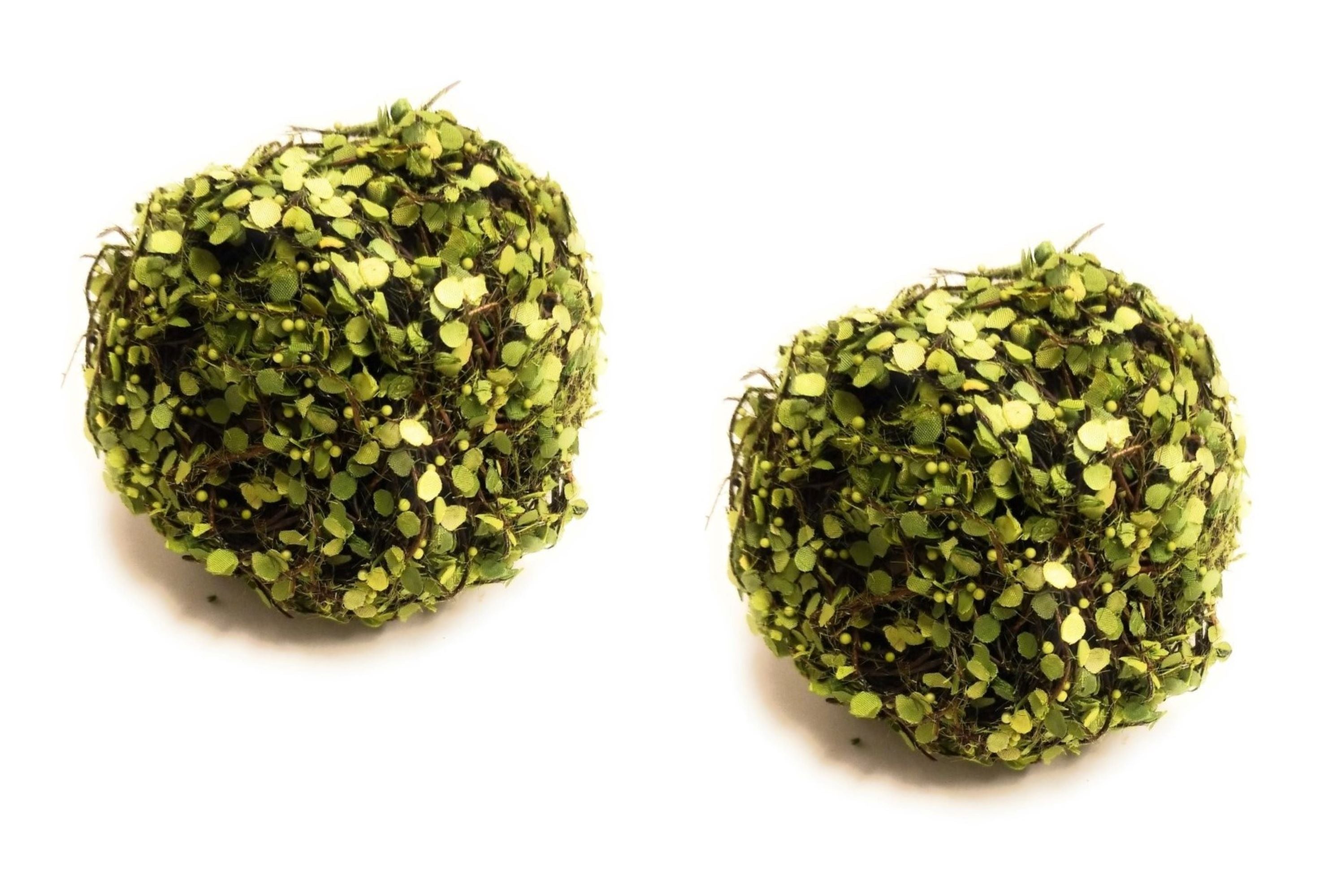 4 Inch Twig + Green Leaf Decorative Bowl Filler Balls - Ranch Junkie Mercantile LLC