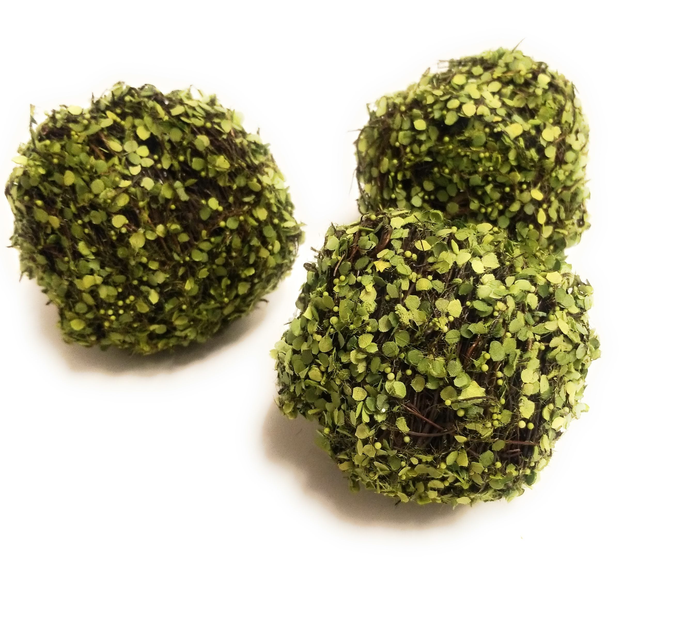 4 Inch Twig + Green Leaf Decorative Bowl Filler Balls - Ranch Junkie Mercantile LLC