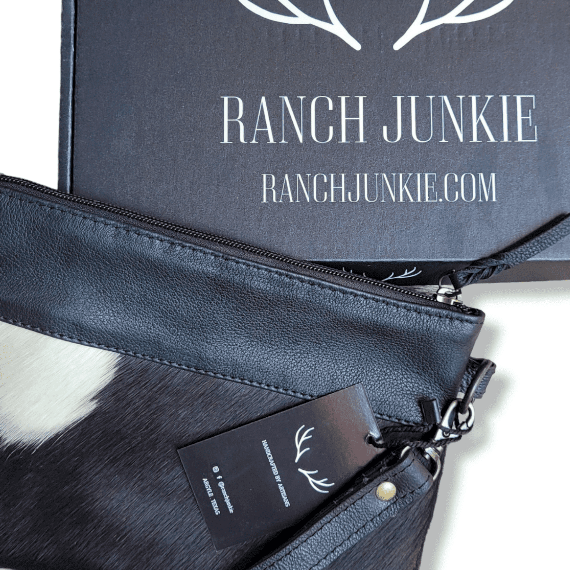 Genuine Cowhide Wristlet Highlands Clutch Bag - Ranch Junkie Mercantile LLC