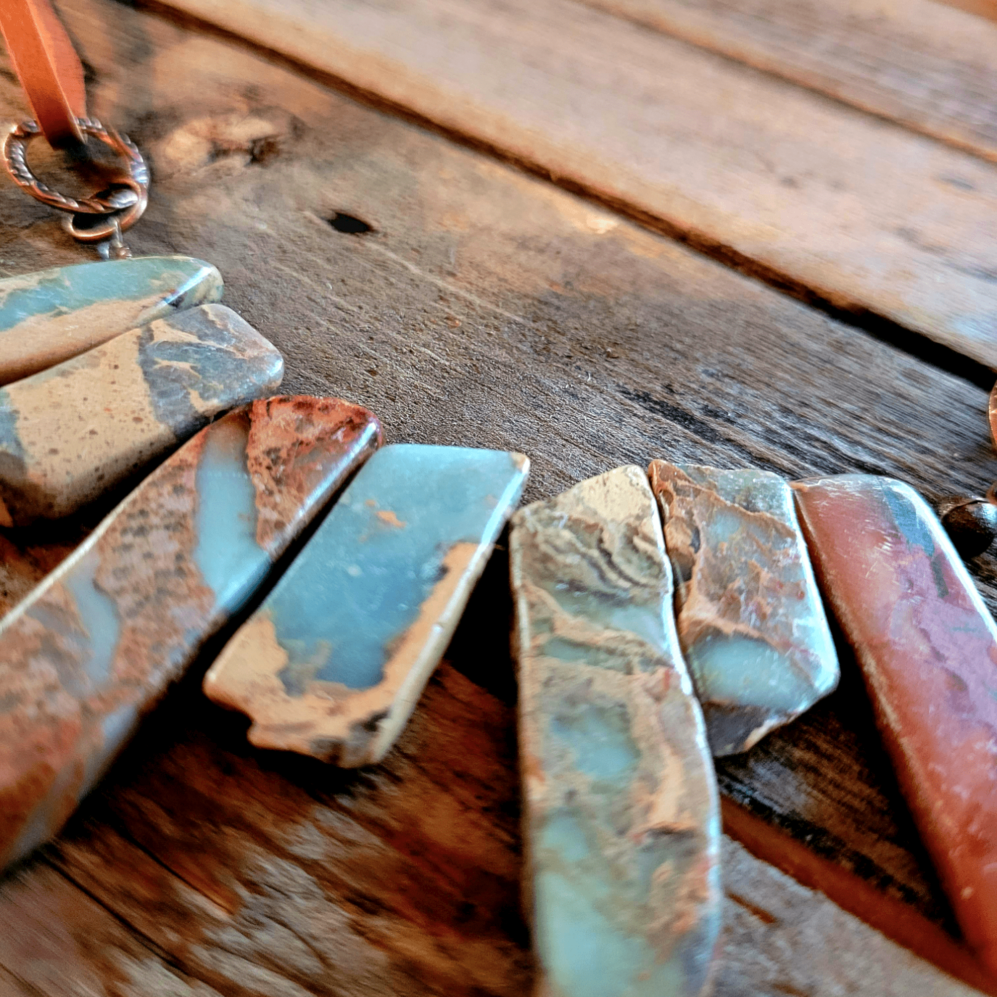 Aqua Terra Leather Cord Necklace - Ranch Junkie Mercantile LLC