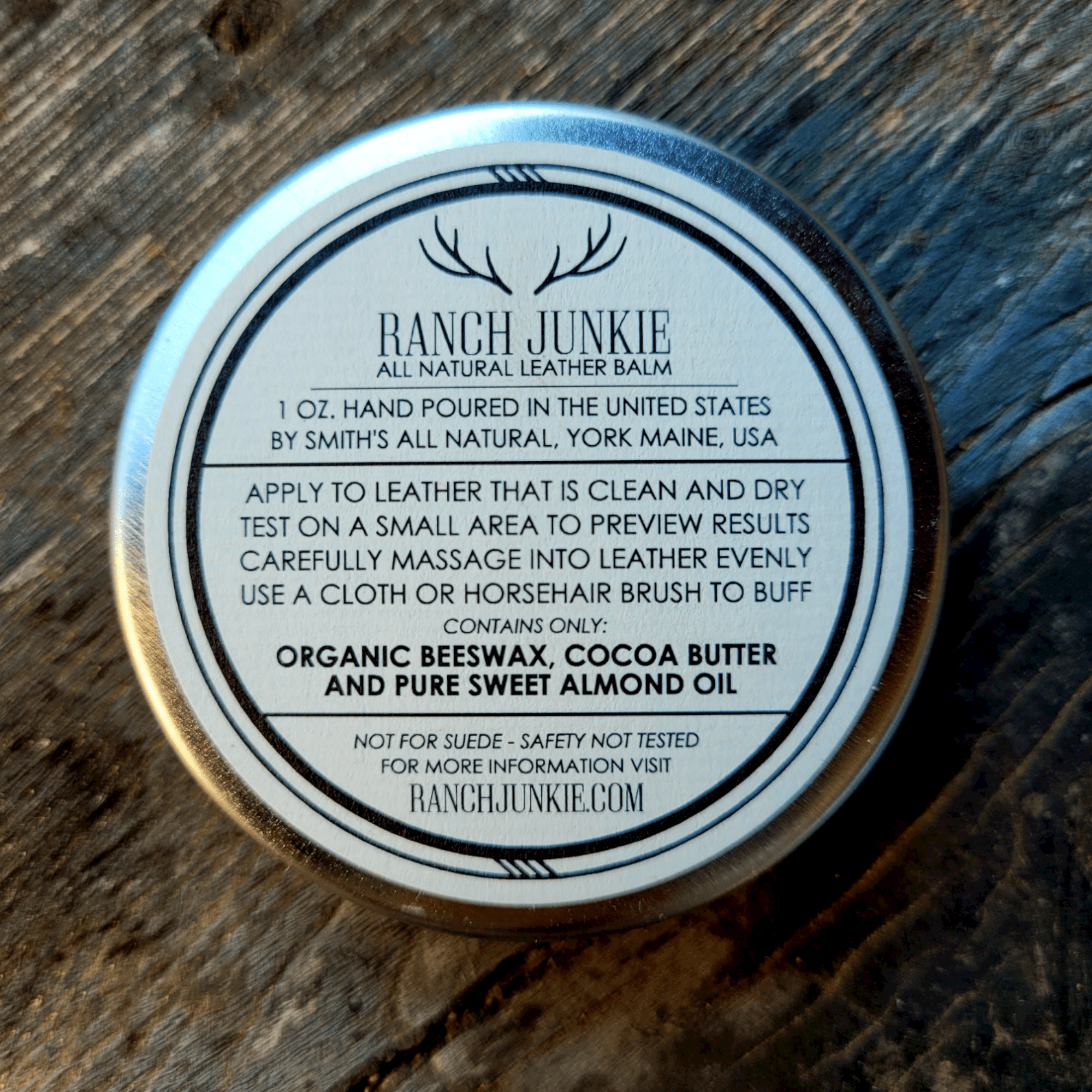 Leather Balm Conditioner -1 oz. tin - Ranch Junkie Mercantile LLC