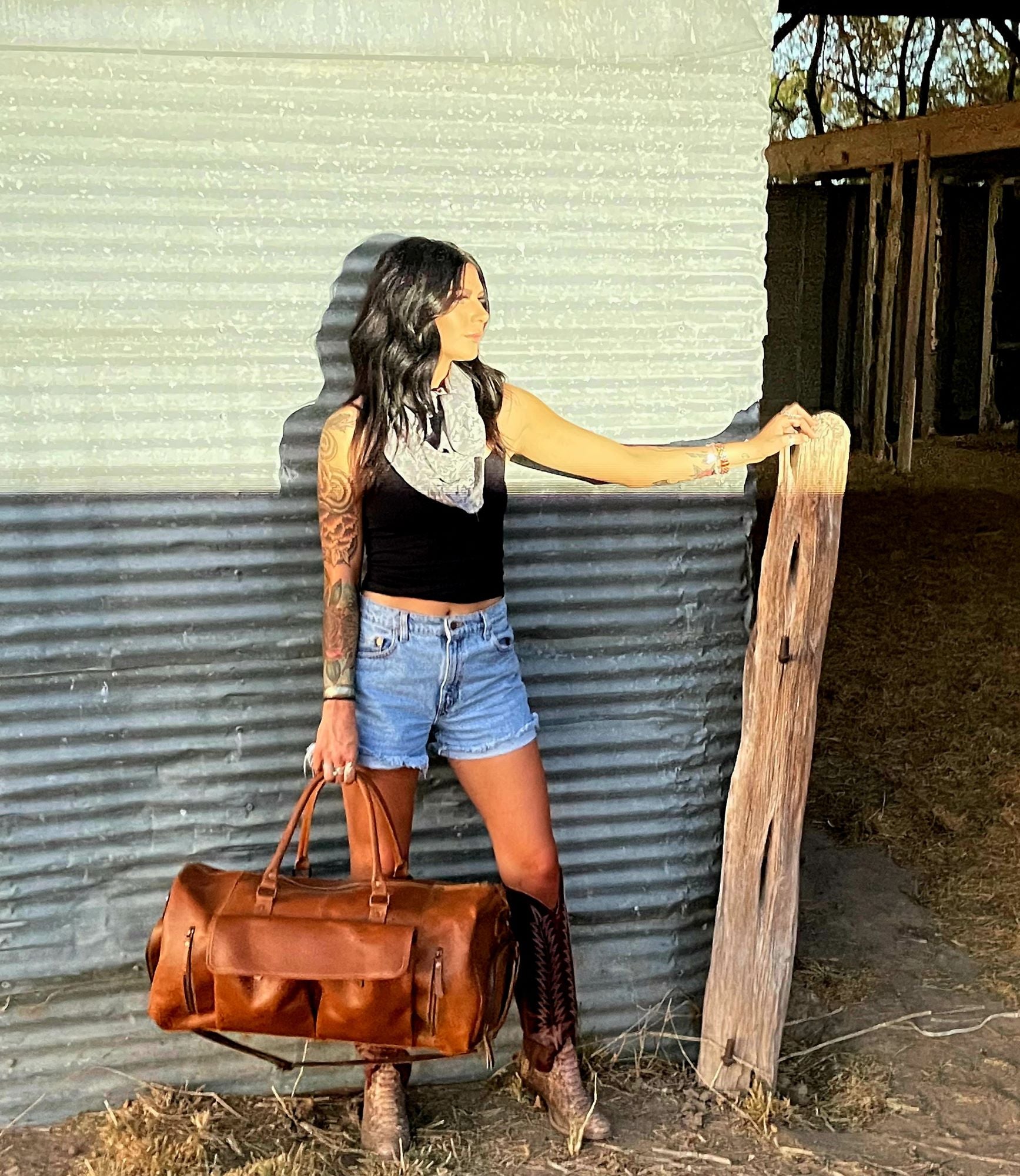 Denali Vintage Saddle Leather Weekender Leather Duffel Bag - Ranch Junkie Mercantile LLC