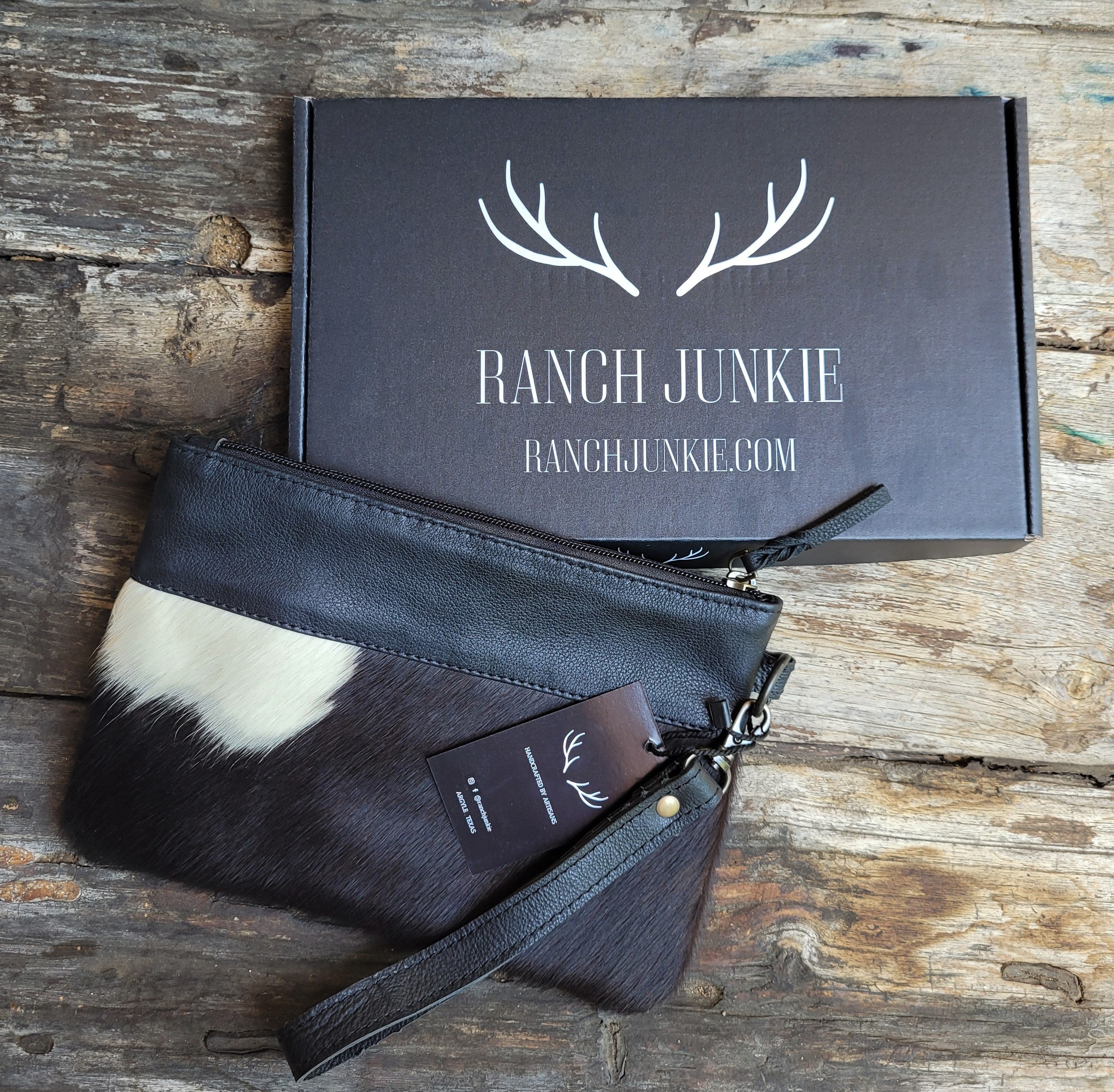 The Highlands Genuine Cowhide Wristlet Clutch Bag - Ranch Junkie Mercantile LLC