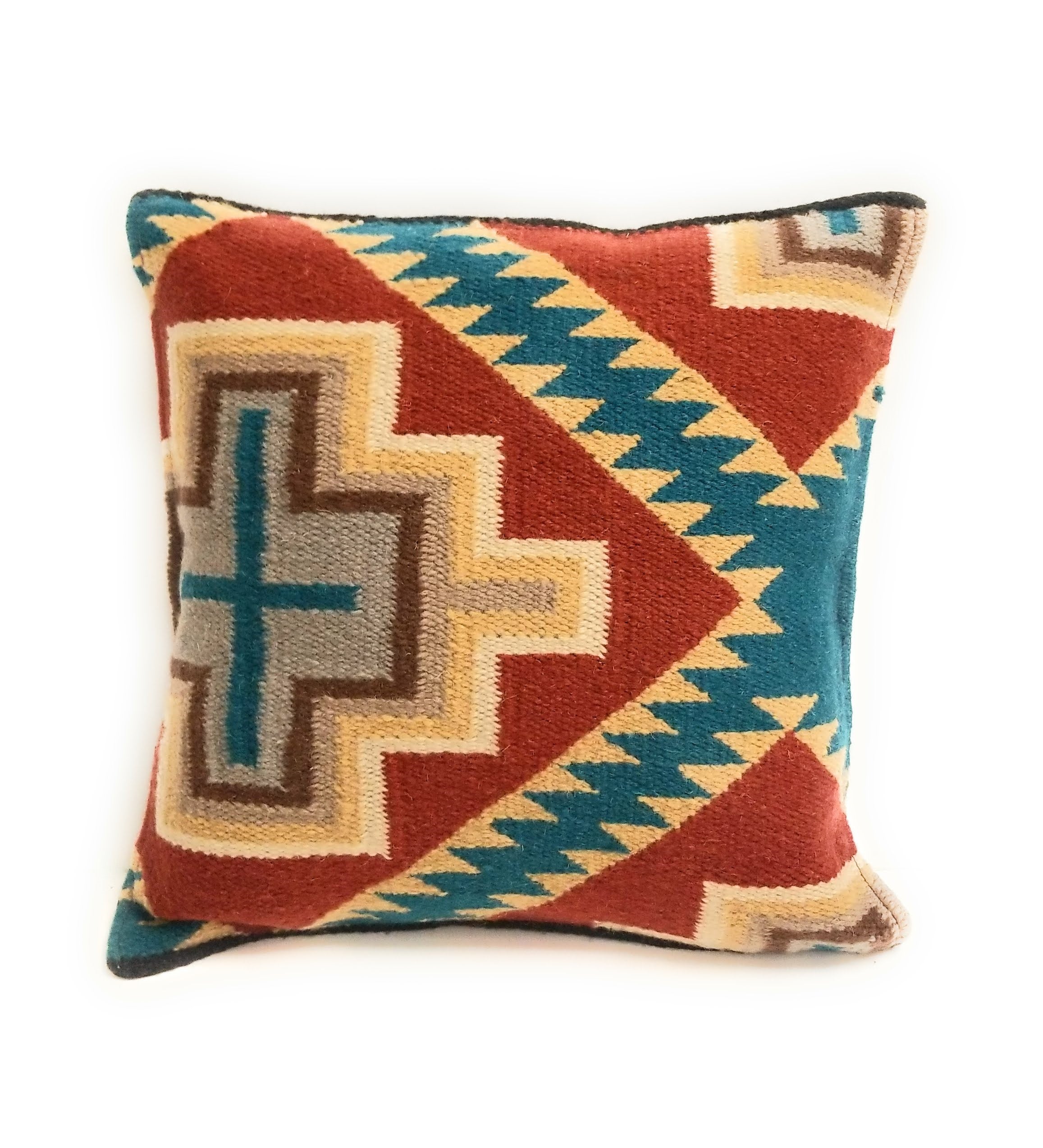 Southwestern Wool Pillow Covers- Assorted Colors- 18 X 18 Throw Pillow - Ranch Junkie Mercantile LLC