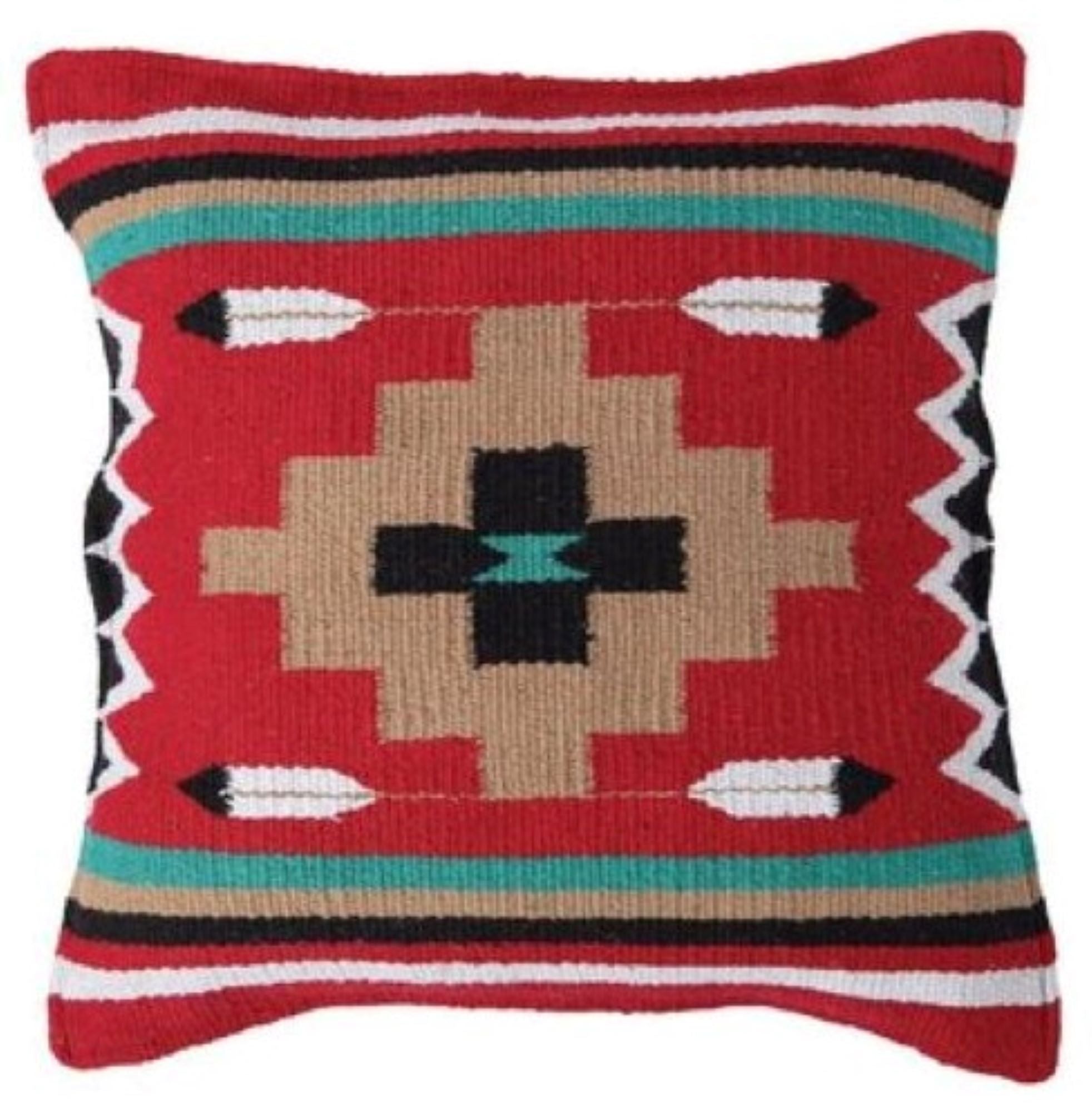 Southwestern Handwoven Aztec Pillow Covers- Assorted Colors- 18 X 18 Throw Pillow - Ranch Junkie Mercantile LLC