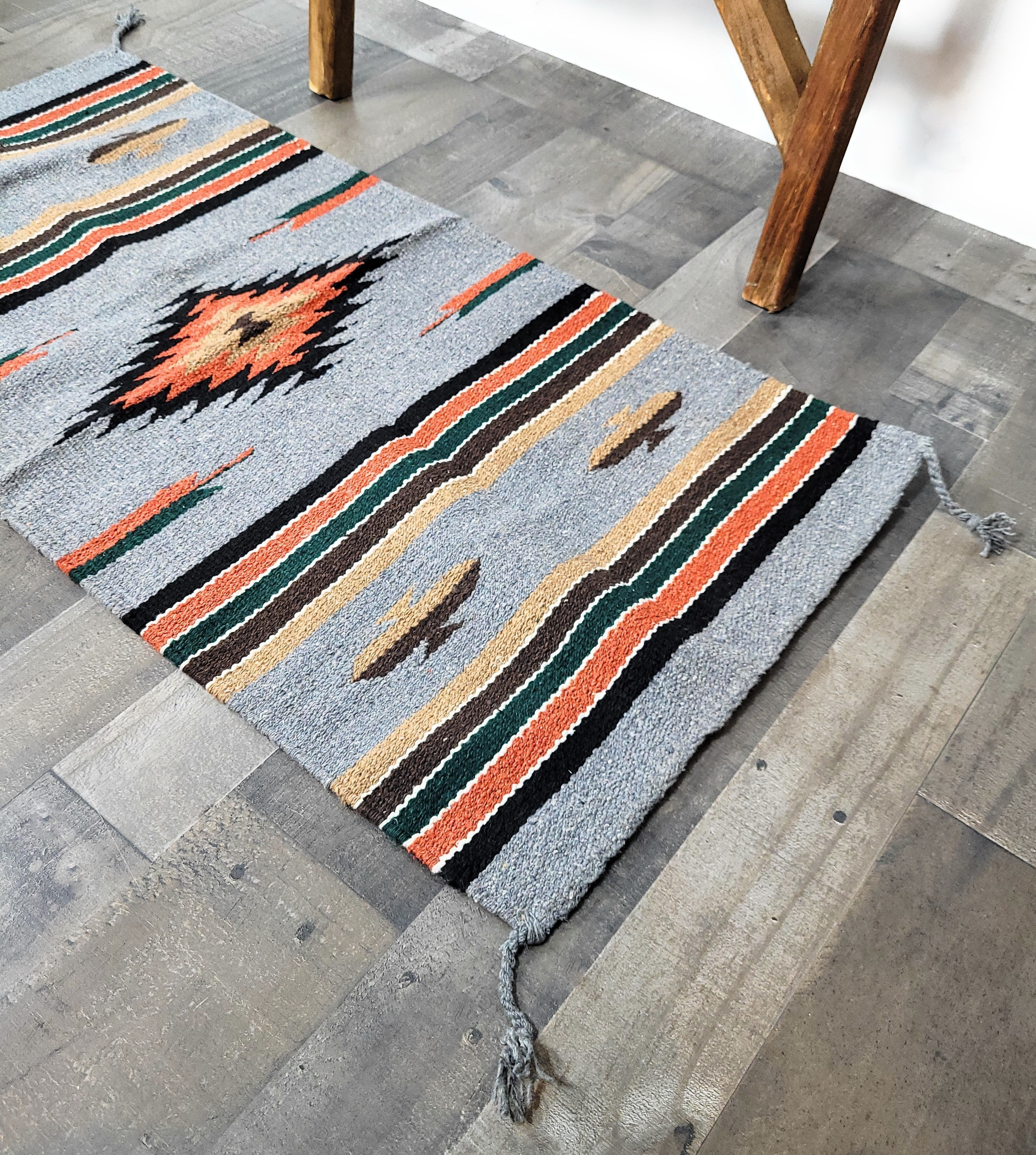 20" X 40" The Guadalupe Southwestern Grey Rug - Ranch Junkie Mercantile LLC