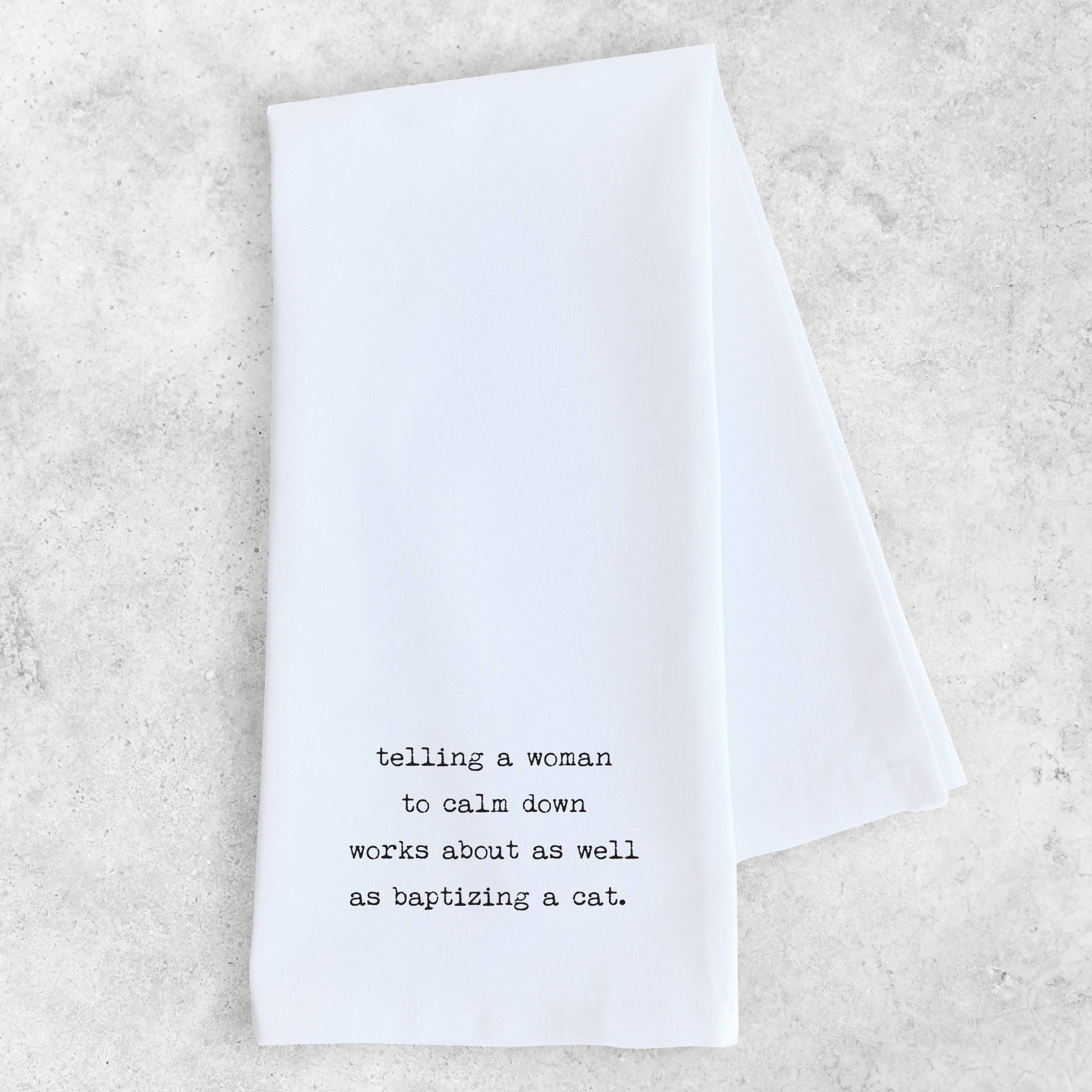 Baptizing A Cat - Tea Towel - Funny Tea Towel - Ranch Junkie Mercantile LLC