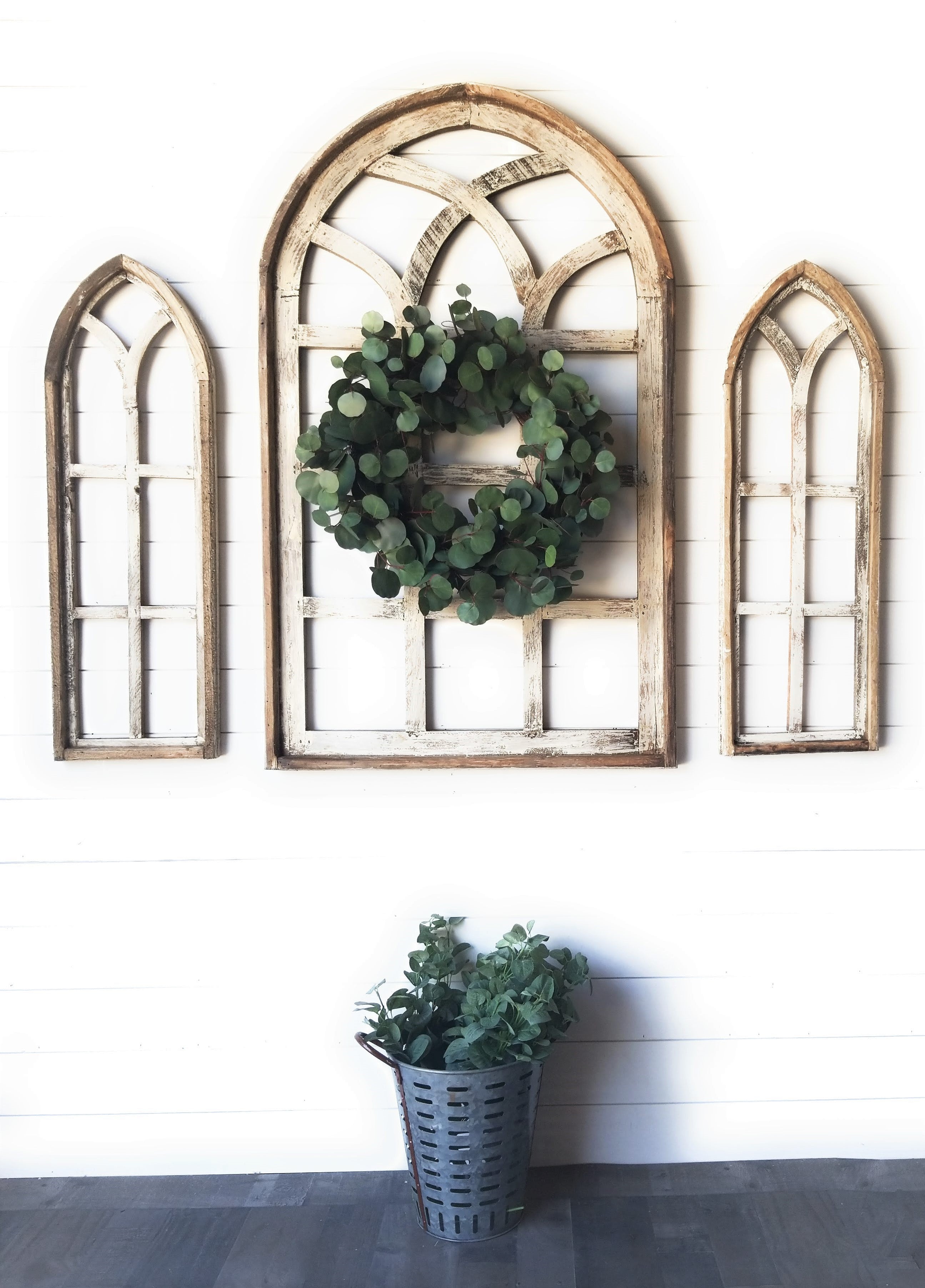 24" Silver Dollar Eucalyptus Sage Wreath Faux - Ranch Junkie Mercantile LLC