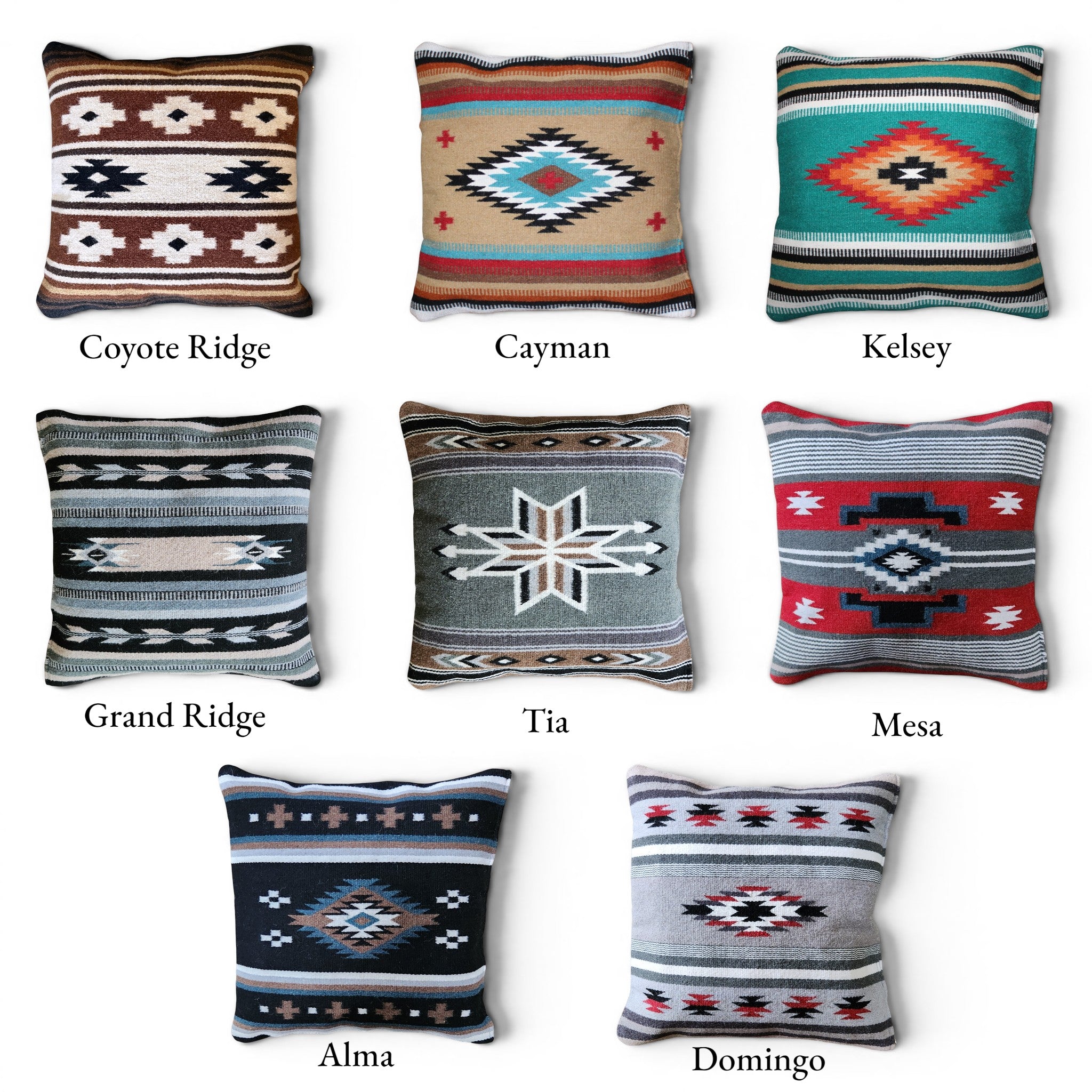 20 X 20 Handwoven Wool Southwestern Pillows - Western Pillow Covers - Ranch Junkie LLC 