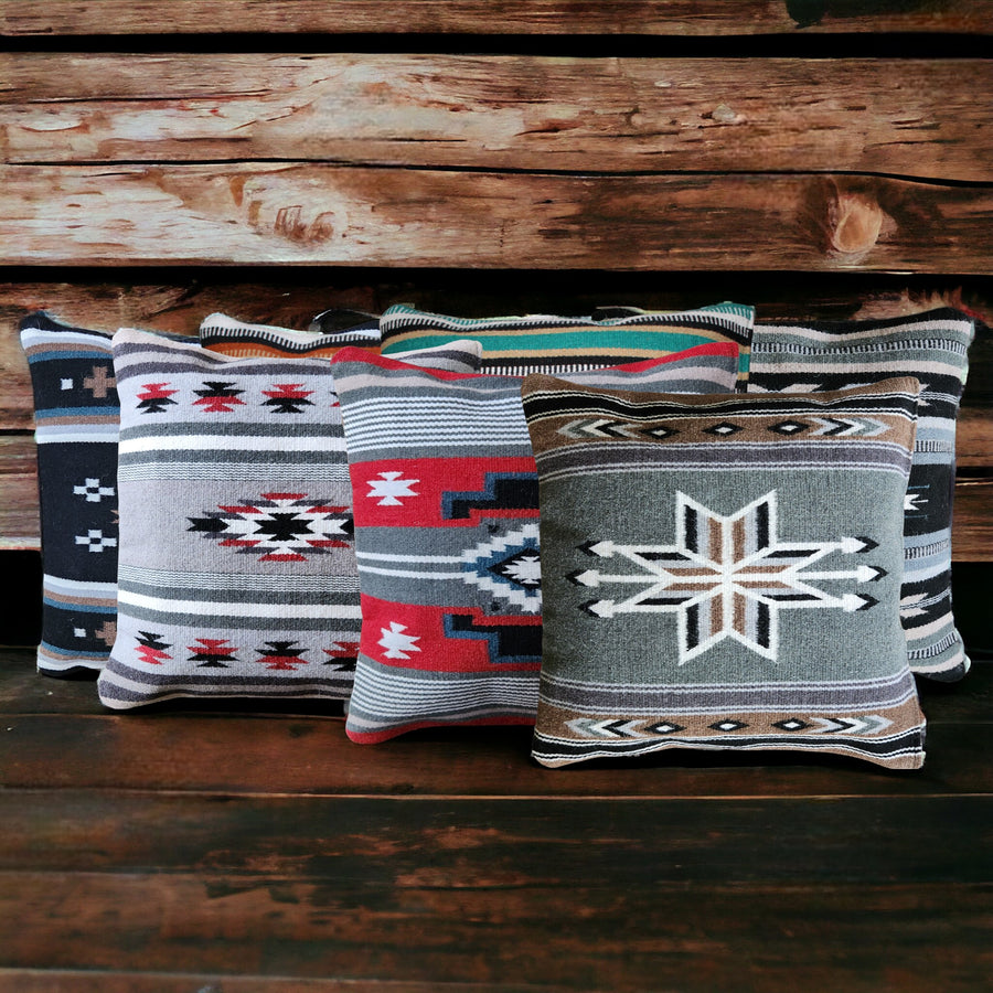 20"X20" Handwoven Wool Southwestern Pillows - Western Pillow Covers