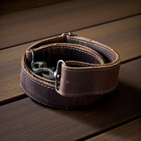 Abby Vintage Brown Adjustable Tooled Leather Bag Strap (34" to 60")