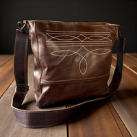 Abby Vintage Brown Adjustable Tooled Leather Bag Strap (34" to 60")