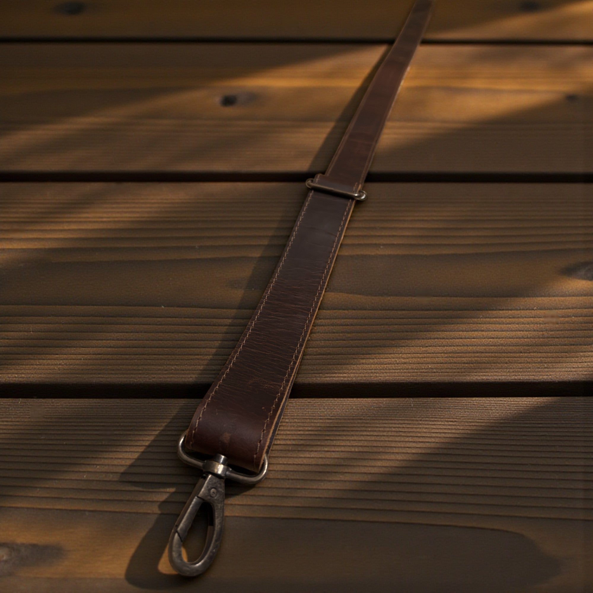 Abby Vintage Brown Adjustable Tooled Leather Bag Strap (34" to 60")