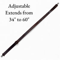 Abby Vintage Brown Adjustable Tooled Leather Bag Strap (34" to 60")