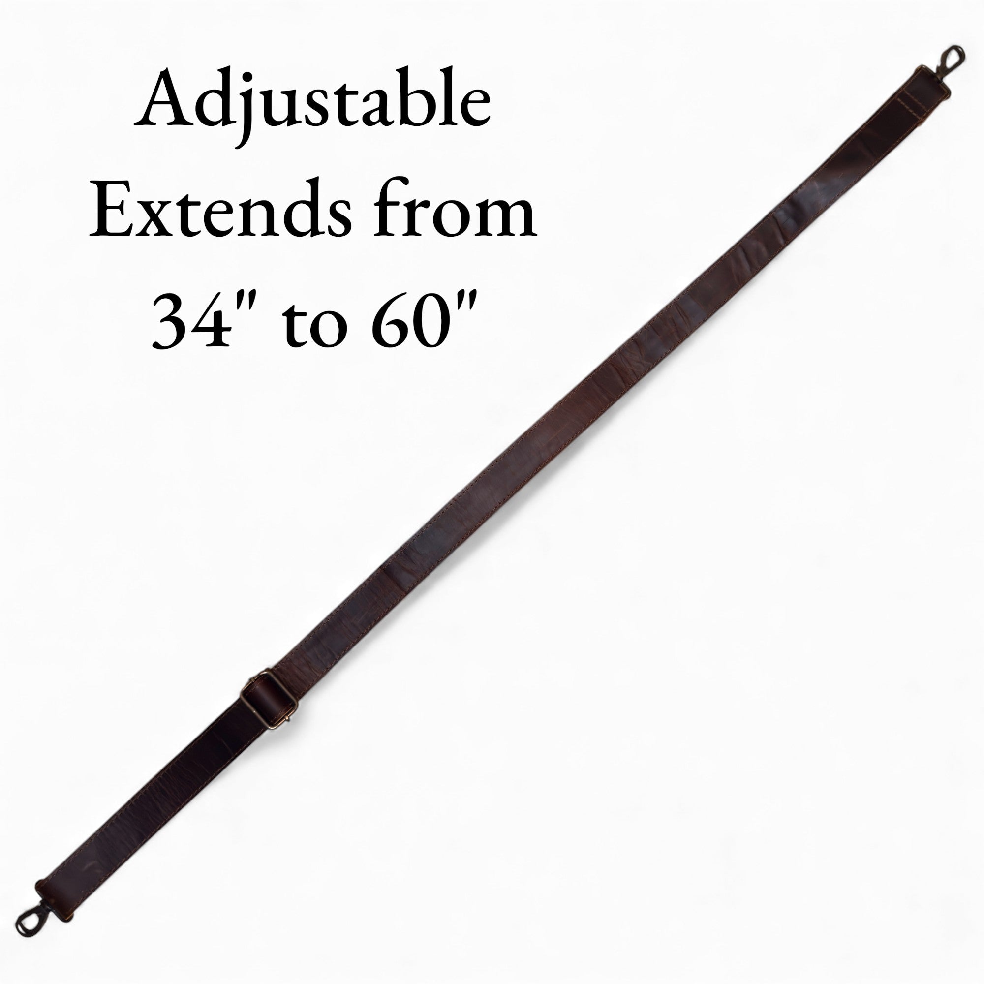 Abby Vintage Brown Adjustable Tooled Leather Bag Strap (34" to 60")