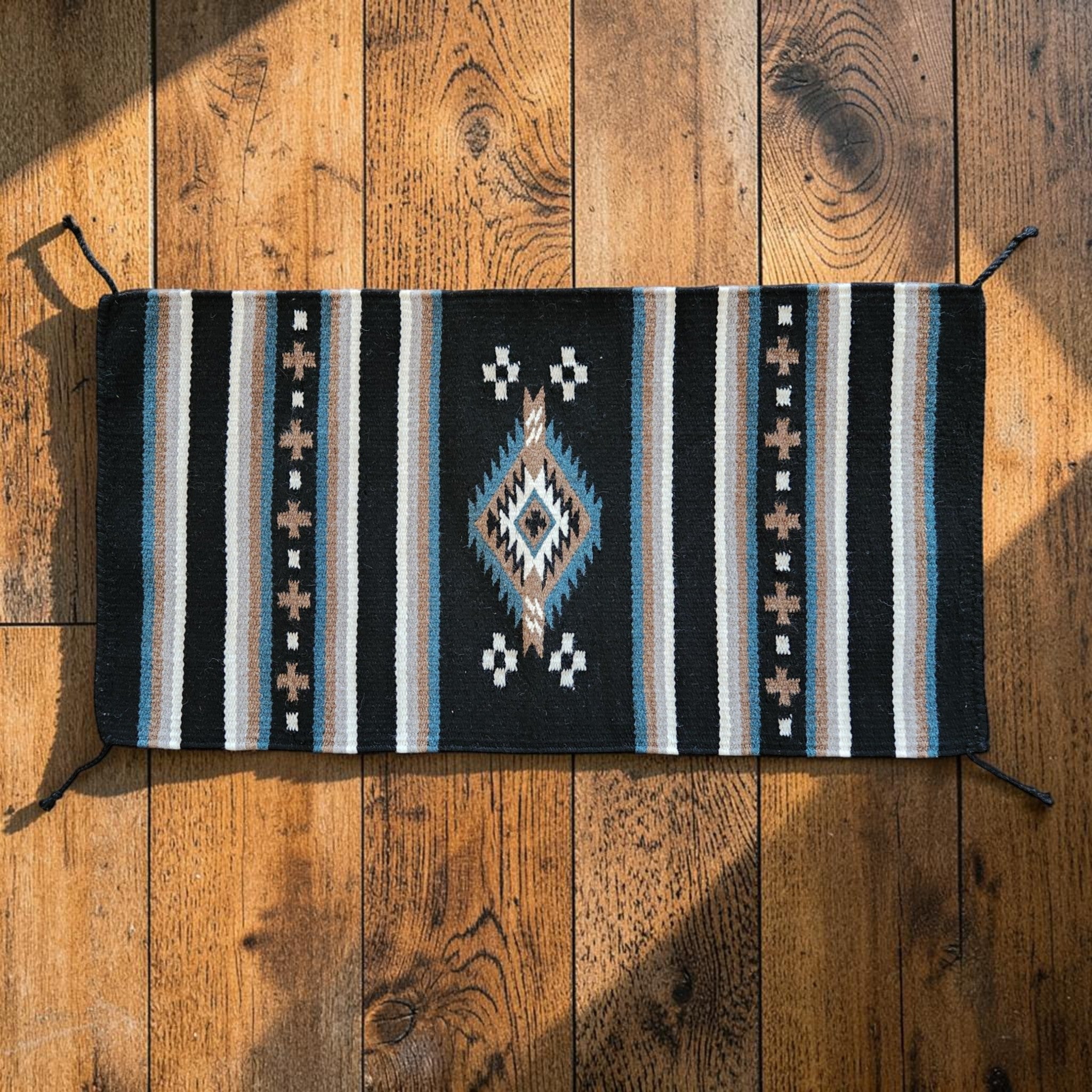 20" X 40" Handwoven Wool Southwestern Rug The Alma Accent Rug - Ranch Junkie LLC 