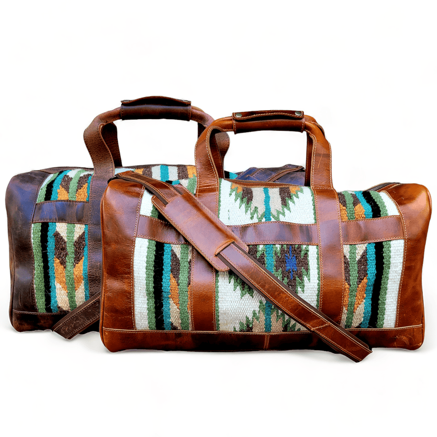 Aspen Southwestern Saddle Blanket Aztec Weekender Leather Duffel Bag Luggage & BagsRanch Junkie