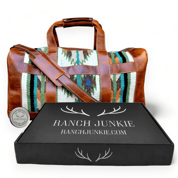 Aspen Southwestern Saddle Blanket Aztec Weekender Leather Duffel Bag Luggage & BagsRanch Junkie