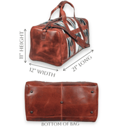 Bundle Deal - Aspen Southwestern Leather Aztec Weekender Duffel Bag + Large Handwoven Wool Boho Tote - Ranch Junkie Mercantile LLC