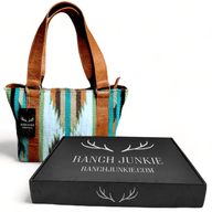 Aspen Southwestern Handwoven Wool+Leather Boho Tote Western Handbag Saddle Blanket Purse Luggage & BagsRanch Junkie