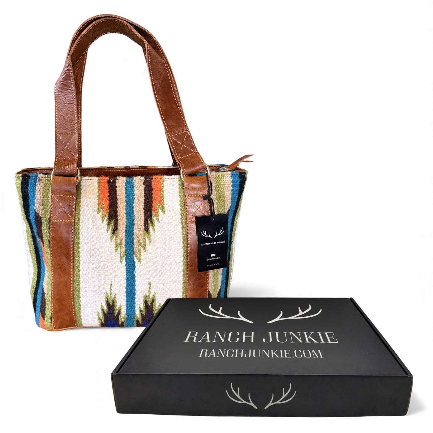 Southwestern Wool Saddle Blanket Tote Bag – Aspen Leather Boho Purse - Ranch Junkie Mercantile LLC 