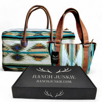 Bundle Deal Aspen Wool Southwestern Aztec Large Weekender Duffel Bag + Handwoven Wool Tote Purse - Ranch Junkie Mercantile LLC 