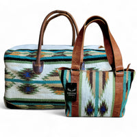 Bundle Deal Aspen Wool Southwestern Aztec Large Weekender Duffel Bag + Handwoven Wool Tote Purse - Ranch Junkie Mercantile LLC 