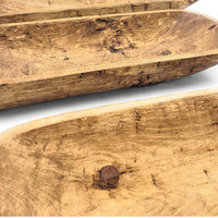 2 Color Options- 17"-20.5" Baguette Dough Bowl, The Barren Decorative Bowl, Table Center Piece Farmhouse Brown Or Rustic White - Ranch Junkie Mercantile LLC 