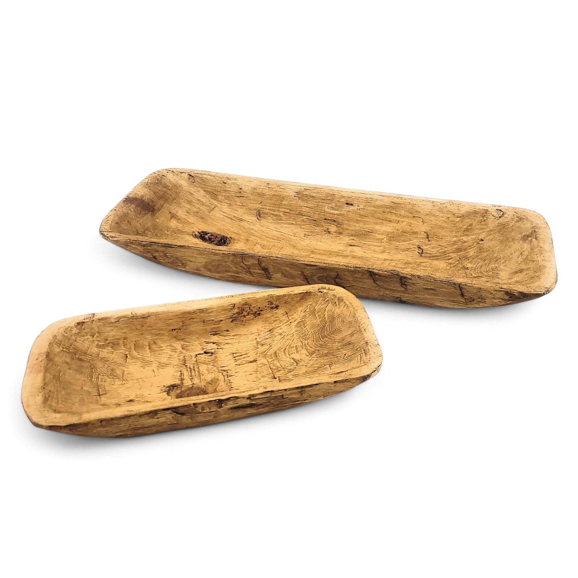 2 Color Options- 17"-20.5" Baguette Dough Bowl, The Barren Decorative Bowl, Table Center Piece Farmhouse Brown Or Rustic White - Ranch Junkie Mercantile LLC 