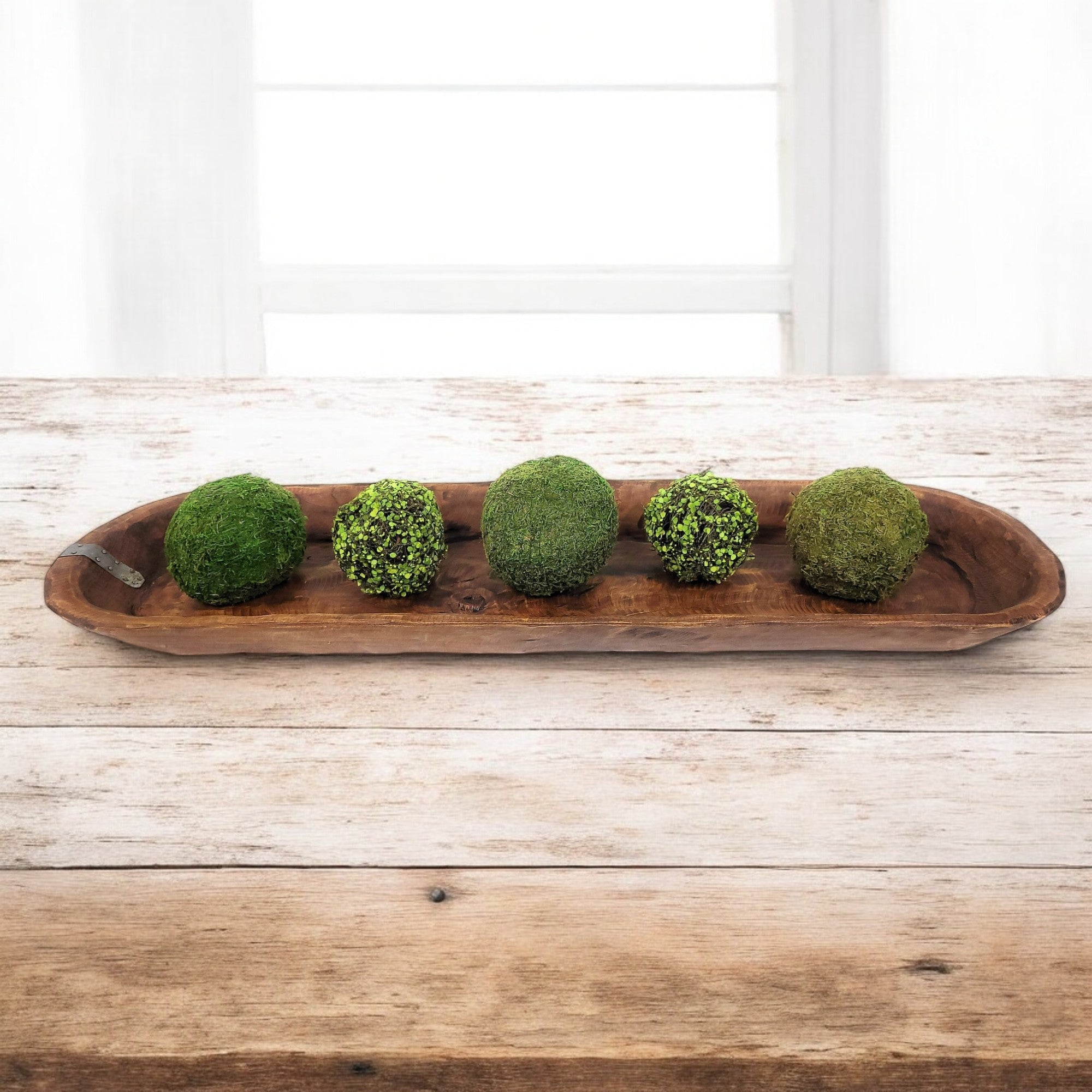 38"-40" Long Extra Large Wood Dough Bowl-Industrial Extra Long Wood Decorative Bowl- The Industrial Big Bend Large Dough Bowl - Ranch Junkie Mercantile LLC 