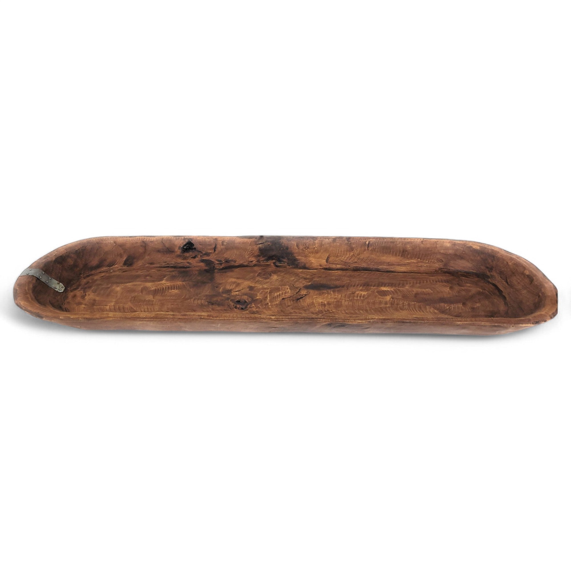 38"-40" Long Extra Large Wood Dough Bowl-Industrial Extra Long Wood Decorative Bowl- The Industrial Big Bend Large Dough Bowl - Ranch Junkie Mercantile LLC 