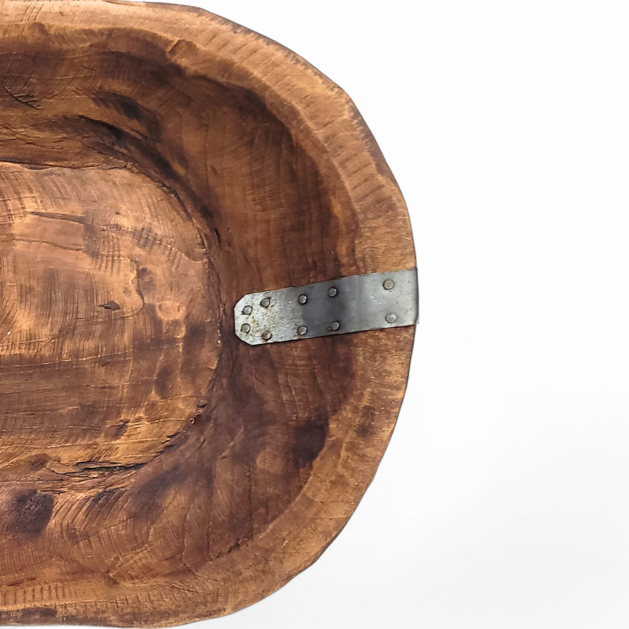 38"-40" Long Extra Large Wood Dough Bowl-Industrial Extra Long Wood Decorative Bowl- The Industrial Big Bend Large Dough Bowl - Ranch Junkie Mercantile LLC 