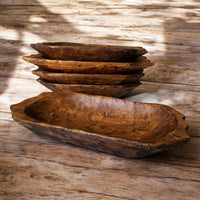 Farmhouse Rustic Dough Bowl With Handles- The Big Horn - Ranch Junkie Mercantile LLC 