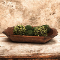 Farmhouse Rustic Dough Bowl With Handles- The Big Horn - Ranch Junkie Mercantile LLC 