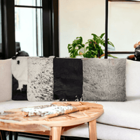 18x18 Genuine Cowhide Pillow Covers  Black/White Double Sided Highlands Cowhide Pillow - Ranch Junkie Mercantile LLC 